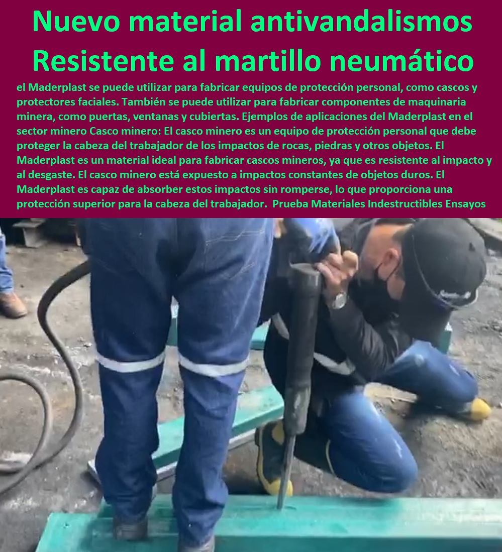 Prueba Materiales Indestructibles Ensayos Destructivo a Impacto Rotomartillo Maderplast 0 Nuevos materiales antivandalismo resistentes al martillo neumático 0 ensayos destructivos PP 0 el mejor plástico resistentes al martillo neumático material 0  MATERIALES MADERPLAST CON SUS FICHAS TECNICAS CARACTERISTICAS Y El ensayos destructivos y no destructivos pdf 0 Coeficiente de fricción mediante pruebas superficies plásticas 0 polipropileno ventajas y desventajas 0 resistencia del plástico 0 prueba punzón en plástico Maderplast 0 Crean el primer material indestructible 0 los 7 tipos de plásticos y sus características 0 resistencia al esfuerzo cortante material plástico 0 materiales más duros que existen en el mundo 0 Pruebas Balísticas De Materiales además de otras pruebas 0 Resistencia De Materiales Fricción del suelo plástico 0 Pruebas de seguridad química y de materiales 0 Placas blindaje arquitectónico fabricantes 0 Proceso de punzonado punzonamiento los valores 0 materiales resistentes ejemplos 0 ensayo de impacto 0 materiales anti deslizantes Maderplast 0 resistencia química de los materiales 0 Metales 0 resistentes a la corrosión Acero Plástico Maderplast 0 plásticos aislantes ejemplos. 0 Prueba Materiales Indestructibles Ensayos Destructivo a Impacto Rotomartillo Maderplast 0 Nuevos materiales antivandalismo resistentes al martillo neumático 0 ensayos destructivos PP 0 el mejor plástico resistentes al martillo neumático material