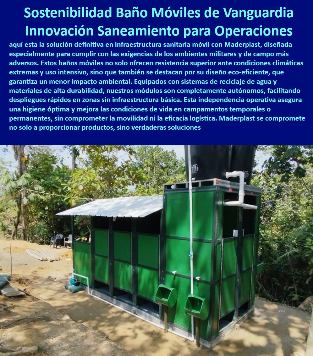 Casetas Baño Infraestructura Higiene Móvil Baños Portátiles Maderplast Baños móviles duraderos para campamentos militares Baños exteriores anti vandalismo para campamentos Baños portátiles militares resistentes Baños móviles 0 Soluciones eco-eficientes de saneamiento para el campo - Baños de campo con características eco-amigables - Baños portátiles que garantizan la seguridad y comodidad - Sanitarios modulares fácilmente adaptables para fuerzas armadas - Baños autónomos con sistemas de reciclaje de agua - Módulos de baño resistentes a UV para exteriores - Instalaciones de higiene móvil para operaciones tácticas - Busco sanitarios portátiles ecológicos para un campamento militar, ¿cuáles tiene disponibles? - Sistemas sanitarios portátiles para bases militares temporales - Baños portátiles con independencia operativa completa - Necesito baños móviles que soportan condiciones extremas, ¿qué recomienda Maderplast? - Sanitarios móviles para ambientes hostiles y exigentes - Módulos de baño para alojamiento temporal de tropas - ¿Maderplast ofrece soluciones de saneamiento móvil que puedan reciclar agua? - Baños externos para condiciones climáticas extremas - Soluciones de higiene para campamentos de emergencia - Baños temporales robustos para zonas sin infraestructura - Unidades de higiene móviles con eficiencia en agua - Baños portátiles sostenibles para campamentos militares - Equipos de saneamiento para trincheras y campañas - Sanitarios desmontables y reutilizables para operaciones de campo - Baños portátiles para larga duración en campo - Baños móviles anti-vandalismo para uso rudo - Soluciones sanitarias móviles para campamentos autónomos - Instalaciones de higiene para desastres y operaciones militares - Duchas portátiles de rápida instalación para despliegues - ¿Cómo son los baños móviles de Maderplast en términos de durabilidad y resistencia UV? - ¿Qué opciones de baños portátiles ofrece Maderplast para operaciones militares sostenibles? - Sanitarios duraderos y móviles para uso militar - Equipos de saneamiento móvil con bajo impacto ambiental Casetas Baño Infraestructura Higiene Móvil Baños Portátiles Maderplast - Baños móviles duraderos para campamentos militares - Baños exteriores anti-vandalismo para campamentos - Baños portátiles militares resistentes - Baños móviles 0