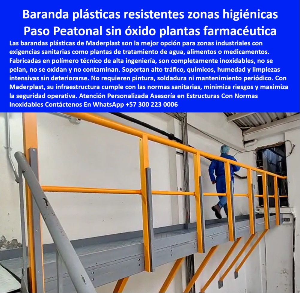 Barandas De Seguridad Alto Tráfico Bardas Resistente PTAR y PTAP Maderplast 0 Barandas plásticas para zonas industriales Embaranda do industrial para zonas de alto tráfico y exposición Cuáles son las mejores barandas plantas PTAR PP Estas barandas plásticas Maderplast son la solución definitiva para plantas industriales con altos estándares sanitarios como PTAR, PTAP, farmacéuticas o de alimentos. Son inoxidables, anticorrosivas, sin pintura, sin soldadura y sin mantenimiento. No se oxidan, no contaminan, no generan astillas, y resisten químicos, humedad y limpiezas intensas. Ideales para zonas de alto tráfico y exigencia sanitaria. Si tu infraestructura necesita cumplir con normas sanitarias y ser segura, higiénica y duradera, la solución es Maderplast: barandas industriales libres de mantenimiento, resistentes y confiables., - Barandas plásticas para ambientes de alta limpieza industrial, - barandas-para-ptar-y-ptap, - barandas-maderplast-para-industria, - ¿Qué barandas son resistentes para plantas de tratamiento de agua?, - barandas plásticas sin riesgo de contaminación, - barandas plásticas anticorrosivas industriales, - barandas para ambientes con químicos, - barandas técnicas para plantas de agua, - barandas plásticas en zona de producción, - barandas técnicas para zonas limpias, - ¿Cuál es la mejor baranda para PTAR y PTAP?, - ¿Dónde consigo barandas higiénicas sin óxido ni mantenimiento?, - barandas sanitarias para industrias de alimentos, - ¿Barandas industriales que no se oxidan y no requieren pintura?, - embarandado higiénico para zonas farmacéuticas, - estructuras plásticas resistentes al tráfico pesado, - barandas plásticas sin pintura ni soldadura, - barandas industriales anticorrosión plásticas, - estructuras-de-protección-plásticas, - estructura metálica con pasamanos polimérico, - embarandado industrial sin óxido ni pintura, - pasarela elevada con baranda plástica, - sistemas de protección sin mantenimiento, - barandas plásticas industriales para interiores, - barandas resistentes a la humedad y al cloro, - Alternativas a barandas metálicas en zonas sanitarias, - Barandas anticorrosión para pasarelas industriales, - barandas plásticas para plantas farmacéuticas, - pasamanos plástico resistente a limpieza intensiva, - barandas plásticas para paso peatonal seguro, - pasamanos libre de óxido y astillas, - soluciones para zonas higiénicas industriales, - baranda sin soldadura para planta PTAR, - ¿Barandas plásticas para zonas sanitarias industriales?, - pasamanos-plástico-anticorrosivo, - barandas-plásticas-industriales-resistentes, - Sistemas de barandas para industrias con químicos y humedad, - estructuras de seguridad sanitarias plásticas, - estructura de seguridad en corredor elevado, - barandas-sanitarias-zonas-higiénicas, - barandas para infraestructura sin mantenimiento, - barandas-higiénicas-para-alimentos, - barandas para plataformas de acceso PTAP, - barandas higiénicas para industria farmacéutica, - Barandas plásticas resistentes para plantas farmacéuticas, - barandas amarillas industriales plásticas, - sistema modular de pasamanos plásticos, - embarandado-industrial-sin-mantenimiento, - baranda-industrial-sin-pintura, - soluciones de barandas para entornos críticos, - barandas industriales sin óxido Maderplast, - pasamanos plástico resistente a químicos, - barandas-resistentes-químicos-humedad, - barandas modulares industriales sanitarias, - barandas plásticas para plantas PTAR Baranda 0 Barandas De Seguridad Alto Tráfico Bardas Resistente PTAR y PTAP Maderplast 0 Barandas plásticas para zonas industriales, - Embarandado industrial para zonas de alto tráfico y exposición, - Cuáles son las mejores barandas plantas PTAR PP Baranda