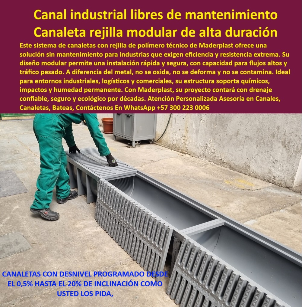 Canales industriales de plástico reforzado Canal Rejilla modular ingeniería Maderplast 0 Existen sistemas de drenaje sin mantenimiento industrias Rejilla canaletas plásticas drenaje plástico sin oxidación ni mantenimiento, - canal de plástico técnico en zona urbana, - canal plástico estructural para obras civiles, - canal-plástico-reforzado, - ¿Cuál es la mejor canaleta con rejilla plástica resistente?, - canaleta resistente con diseño estructural, - canal de rejilla con módulo de alta resistencia, - canal de polímero técnico para zonas industriales, - drenaje-con-rejilla-reforzada, - canal prefabricado con módulos de drenaje, - canaletas-para-zonas-húmedas, - drenaje con ajuste de inclinación personalizado, - canaletas con rejilla plástica reforzada y pendiente, - canaleta prefabricada con caída programada, - canal plástico con caída hidráulica programada, - canaletas-con-inclinación-programada, - canal de alta capacidad para zonas logísticas, - canaletas-plásticas-modulares, - canal de plástico para manejo de aguas lluvias, - canaletas-industriales-antioxidantes, - canaleta de flujo continuo para bodegas, - NOMBRE SEO DE LA IMAGEN:canaleta-industrial-plástica-rejilla-reforzada-inclinación-personalizada-drenaje-zonas-logísticas.jpg, - canaleta gris industrial con rejilla plástica visible, - drenaje industrial sin mantenimiento canal modular, - canaletas con inclinación desde 0.5 hasta 20%, - canal industrial de instalación rápida sin soldaduras, - canaletas resistentes al impacto, humedad y químicos, - ¿Qué canaletas sirven para drenaje industrial sin mantenimiento?, - trabajador instalando canaletas con módulo de drenaje, - canaletas-prefabricadas-resistentes, - drenaje visible en suelo con rejilla técnica, - trabajador instalando canal modular en piso, - canaleta gris con rejilla plástica reforzada, - drenaje técnico personalizado para industrias, - ¿Dónde venden canaletas que no se oxidan ni se rompen?, - sistema de drenaje con canal prefabricado de plástico, - canales plásticos reforzados para agua residual, - sistema drenaje con rejilla plástica antivandálica, - canal modular para plataformas logísticas industriales, - canal modular liviano resistente a tráfico pesado, - sistema-de-drenaje-industrial, - canaletas-de-plástico-reutilizable, - sistema hidráulico con inclinación prefabricada, - ¿Dónde comprar canaletas con caída de agua programada?, - canaletas plásticas para zonas húmedas comerciales, - ¿Qué drenaje puedo instalar con pendiente personalizada?, - sistema canal rejilla drenaje sin deformación, - módulos plásticos de drenaje en zona industrial, - canaleta de piso con rejilla reforzada tipo parrilla, - instalación de canaleta industrial para agua, - drenaje-industrial-sin-mantenimiento, - drenaje Maderplast con pendiente continua personalizada, - canal con rejilla tipo parrilla para tránsito vehicular, - canal reforzado con resistencia química y física, - sistema de drenaje industrial con caída de agua, - canaletas de drenaje prefabricadas para tráfico pesado 00 Canales industriales de plástico reforzado Canal Rejilla modular ingeniería Maderplast 0 Existen sistemas de drenaje sin mantenimiento industrias, - Rejilla canaletas-plásticas-00