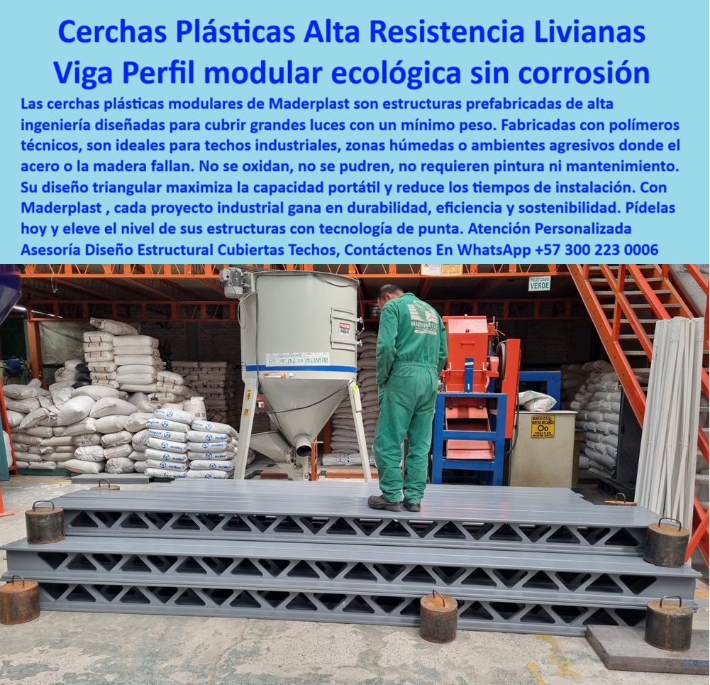 Cerchas Modulares Para Techos Cerchas Estructuras de Cubiertas Maderplast 0 Perfilería estructural de polímero avanzado Cerchas modulares ecológicas para construcción estructuras prefabricadas plásticas Cerchas modulares techos livianos cerchas sin corrosión para zonas costeras y lluviosas, - cerchas con diseño estructural eficiente y sostenible, - cerchas anticorrosivas para techos industriales de polímero, - perfiles industriales grises para cubiertas livianas, - cerchas ecológicas prefabricadas para techos sin mantenimiento, - estructuras trianguladas de plástico reciclable para cubiertas, - vigas plásticas prefabricadas modulares para techos livianos, - NOMBRE DE ARCHIVO cerchas-plasticas-modulares-prefabricadas-para-techos-industriales-resistentes-anticorrosivas-polimero-reciclado-ecologico-vigas-para-cubiertas-livianas.jpg, - viga plástica ecológica de alta capacidad estructural, - viga estructural gris plástico reforzado en módulo triangular, - viga plástica modular anticorrosiva para construcción industrial, - estructura tipo cercha sin mantenimiento para techos industriales, - cerchas plásticas modulares prefabricadas livianas para techos, - perfilería plástica con refuerzo interno para cubiertas, - vigas-modulares-para-techos, - estructuras plásticas ligeras para techos industriales, - ¿Quién vende cerchas plásticas modulares para techos industriales?, - perfiles-ecológicos-para-cubiertas, - estructura modular plástica en polímero técnico, - estructuras de plástico reciclado para techos sostenibles, - ¿Dónde consigo estructuras para cubiertas que no se oxiden?, - ¿Qué perfiles estructurales plásticos resisten ambientes agresivos?, - cerchas sostenibles fabricadas con polímeros reciclados, - soporte plástico estructural apilado en planta, - perfiles estructurales apilados listos para instalación, - cerchas resistentes a químicos para plantas industriales, - perfiles plásticos con diseño tipo viga para techo, - viga plástica estructural para cubiertas industriales prefabricadas, - cerchas plásticas trianguladas apiladas en bodega industrial, - perfiles plásticos estructurales para ambientes húmedos agresivos, - estructuras plásticas modulares para cubiertas industriales resistentes a corrosión, - sistema plástico de cerchas sin oxidación para techos, - cerchas prefabricadas livianas con diseño triangular, - módulos plásticos estructurales reforzados en taller, - cerchas ecológicas resistentes al agua y salinidad, - estructuras-livianas-para-techo, - viga estructural de polímero para techos industriales livianos, - vigas-plásticas-anticorrosivas, - estructuras plásticas de soporte anticorrosivas para cubiertas, - cerchas apiladas sobre pallets en planta industrial, - cerchas-modulares-sin-oxido, - cerchas plásticas resistentes a ambientes húmedos y agresivos, - estructura de soporte ecológica sin acero ni madera, - techos-industriales-sin-mantenimiento, - ¿Hay cerchas prefabricadas que no necesiten mantenimiento?, - cerchas-plásticas-para-techos-industriales, - estructuras-prefabricadas-de-polímero, - Estas cerchas plásticas modulares Maderplast son una solución estructural ligera, resistente, ecológica y sin mantenimiento para techos industriales, cubiertas exteriores, zonas húmedas y ambientes con alta salinidad o químicos. Su diseño triangular optimiza la resistencia estructural y permite cubrir grandes luces con facilidad, sin necesidad de acero o madera. Ideales para proyectos que exigen eficiencia, instalación rápida y sostenibilidad. Si tu empresa busca tecnología avanzada en perfilería estructural, la solución ideal es Maderplast, la respuesta definitiva en innovación estructural ecológica., - estructuras-plásticas-de-alta-resistencia, - cerchas-recicladas-resistentes, - perfiles plásticos de alta resistencia estructural para techos, - alternativas a acero y madera para techos industriales, - estructuras de cubierta en polímero para ambientes extremos, - sistema modular plástico para cubiertas sin mantenimiento, - cerchas prefabricadas para montaje rápido y ligero, - perfiles plásticos modulares para cubiertas técnicas, - ¿Quién fabrica estructuras plásticas livianas para techos grandes?0 Cerchas Modulares Para Techos Cerchas Estructuras de Cubiertas Maderplast 0 Perfilería estructural de polímero avanzado, - Cerchas modulares ecológicas para construcción, - estructuras-prefabricadas-plásticas, - Cerchas modulares techos livianos