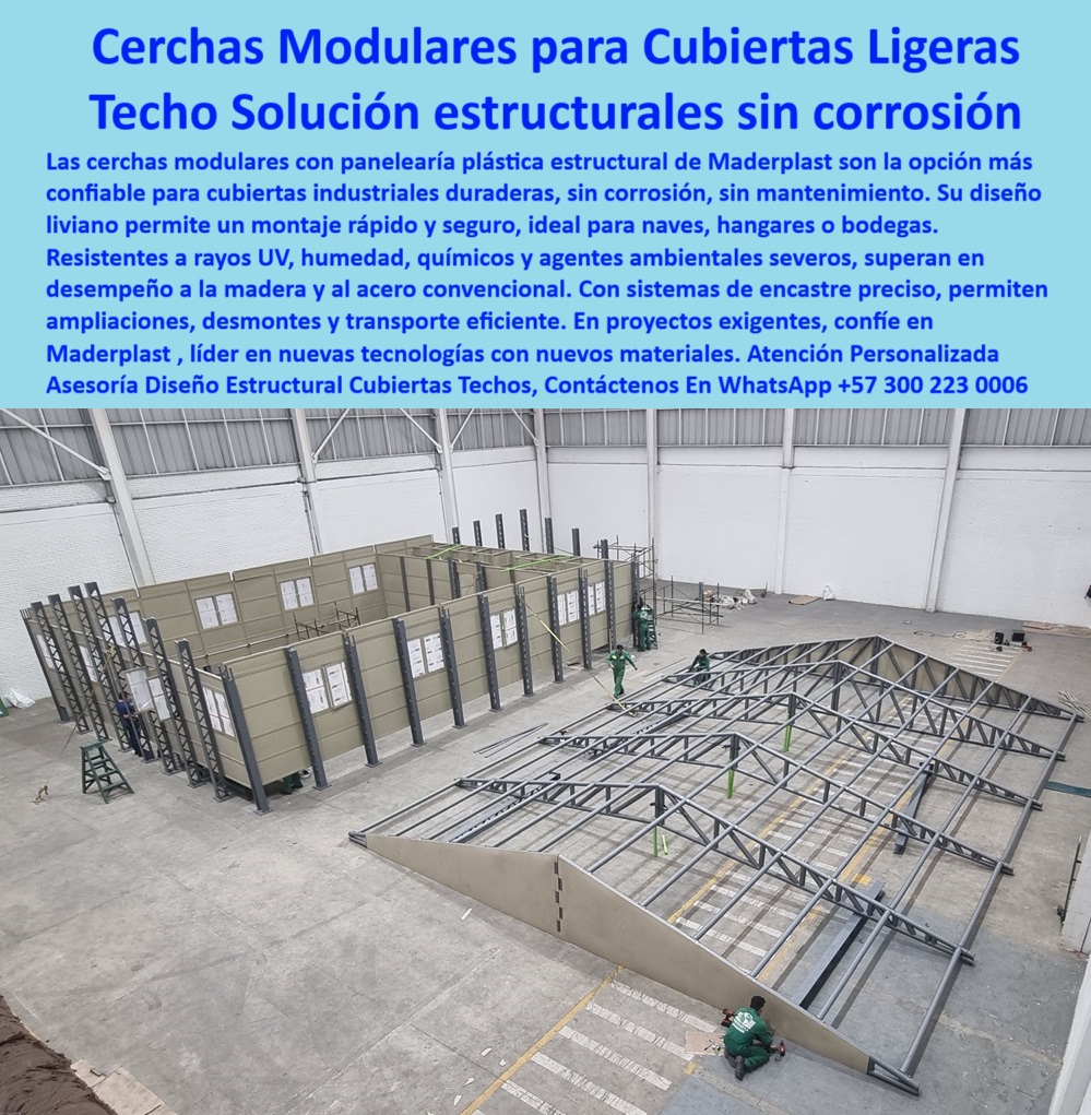 Cerchas Modulares Para Techos Cerchas Estructuras de Cubiertas Maderplast 0 Vigas plásticas resistentes a la intemperie Correas plásticas para techos industriales herrajes plásticos para techos materiales plásticos estructurales Cerchas correas y cerchas plásticas modulares anticorrosivas, - vigas plásticas industriales resistentes a rayos UV y humedad, - estructura modular con panelería plástica de alta ingeniería, - sistema prefabricado tipo plug-and-play para cubiertas industriales, - cerchas plásticas modulares para cubiertas industriales sin corrosión, - Estas cerchas modulares plásticas Maderplast ofrecen una estructura resistente, liviana y sin mantenimiento para cubiertas industriales, hangares, bodegas y naves. Su diseño prefabricado con panelería plástica estructural facilita una instalación rápida, precisa y segura, incluso en ambientes altamente corrosivos. Si buscas una alternativa sostenible al acero y la madera, que resista humedad, rayos UV, químicos y salinidad, la solución ideal es Maderplast, la opción estructural ecológica de última generación para tus techos industriales., - herrajes estructurales de polímero para techos prefabricados, - cerchas plásticas modulares ensambladas en planta, - cerchas-modulares-plasticas-para-techos-industriales-con-paneles-estructurales-prefabricados-ecologicos-sin-corrosion-vigas-polimero-cubiertas.jpg, - cerchas y muros de plástico armado instalados, - estructuras-para-naves-industriales-sin-acero, - perfil estructural plástico para zonas costeras y químicas, - ¿Cuáles son las mejores estructuras prefabricadas para techos livianos?, - vista superior de techos prefabricados en fábrica, - ¿Quién vende estructuras modulares plásticas para techos industriales?, - cerchas y paneles resistentes al ambiente marino, - estructuras-de-techo-livianas-plásticas, - estructuras prefabricadas plásticas para techos con paneles ecológicos, - estructuras-modulares-plásticas-industriales, - techos-con-estructura-plástica-reciclada, - bodega industrial con estructura modular prefabricada, - techos industriales con cerchas de polímero reciclado, - cerchas-plásticas-prefabricadas-para-techos, - estructura plástica de cubierta prefabricada tipo viga, - techos modulares sostenibles con estructura de plástico, - cubiertas prefabricadas con perfilería plástica estructural, - ¿Dónde consigo cerchas plásticas que no se oxiden para cubiertas?, - materiales estructurales plásticos para techos con alta humedad, - ensamble de techos industriales en polímero estructural, - cubiertas plásticas modulares resistentes a la intemperie, - sistema de techado ecológico para industrias sin acero, - sistema de cerchas plásticas resistentes sin acero ni mantenimiento, - sistema estructural plástico tipo lego para cubiertas técnicas, - solución estructural sin acero para naves y bodegas, - techos-prefabricados-con-paneles-plásticos, - ensamblaje de estructura con panelería plástica, - sistema estructural plástico prefabricado para cubiertas livianas, - techos-industriales-ecológicos-resistentes, - vigas-plásticas-para-techos-sin-corrosión, - perfilería-plástica-estructural-modular, - estructuras plásticas anticorrosivas para hangares y bodegas, - vigas plásticas resistentes para naves industriales, - ¿Qué tipo de cerchas sirven para naves industriales sin mantenimiento?, - cerchas con encastre para naves industriales prefabricadas, - estructuras modulares plásticas para techos de grandes luces, - correas-y-cerchas-sin-mantenimiento, - cerchas grises trianguladas con sistema modular, - estructura autoportante plástica prefabricada para cubiertas, - estructura de soporte plástica con paneles verticales, - construcción de techos con perfiles plásticos livianos, - ¿Hay alternativas a las cerchas metálicas en polímero reciclado?, - perfiles técnicos de plástico estructural para techos, - cerchas plásticas ecológicas para techos duraderos sin mantenimiento, - cerchas ecológicas para instalaciones industriales de gran tamaño, - estructuras plásticas de bajo peso para construcción rápida, - estructura prefabricada plástica modular para techos industriales, - montaje rápido de estructuras plásticas modulares 0  Cerchas Modulares Para Techos Cerchas Estructuras de Cubiertas Maderplast 0 Vigas plásticas resistentes a la intemperie, - Correas plásticas para techos industriales, - herrajes-plásticos-para-techos, - materiales-plásticos-estructurales Cerchas