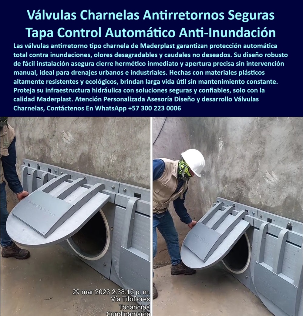 Charnelas Anti Inundaciones Válvulas Anti Retorno Válvula Boca De Pato Maderplast 0 válvula flexible drenajes urbanos Válvulas antirretorno evitar inundaciones en tuberías soluciones anti inundaciones industriales Mecanismos de retención válvula automática sin energía visible operando en zona urbana, - tapa-antirretorno-sin-mantenimiento, - válvula flexible para control de inundaciones sin intervención, - válvula tipo boca de pato para ductos sin presión, - válvula antirretorno tipo charnela para drenajes urbanos, - valvula-de-retencion-automatico, - valvula-segura-para-drenajes, - solución de control de caudal con válvula integrada en estructura, - solución hidráulica antirreflujo para redes de saneamiento, - Válvula tipo charnela para evitar reflujo en tuberías pluviales, - Solución contra inundaciones para redes urbanas sin energía, - valvula-para-alcantarillado-pluvial, - valvula-para-drenaje-urbano, - válvula de charnela instalada para control de retorno, - Tapa flexible tipo boca de pato para redes de saneamiento, - compuerta de retención para drenaje de zonas críticas, - tapa-control-inundaciones, - válvula técnica gris claro de operación pasiva en obra civil, - sistema antirretorno de gran formato en tubería pluvial urbana, - valvula-charnela-antiretorno, - válvula plástica ligera de alta durabilidad y sellado, - soluciones-antireflujo-industrial, - tapa de válvula automática instalada en muro de concreto, - válvula sin componentes metálicos contra oxidación, - válvula de polímero resistente para protección pluvial urbana, - tapa plástica de retención activada manualmente durante inspección técnica, - mecanismo de seguridad hidráulica para prevención de inundaciones, - valvula-hidraulica-sin-energia, - Alternativa ecológica a válvulas metálicas para control de retorno, - válvula técnica de charnela para retorno de aguas residuales, - valvula-flexible-de-pato, - válvula plástica con charnela flexible para sistemas sanitarios, - válvula tipo compuerta curva instalada sobre estructura hidráulica, - Sistema automático de retención hidráulica en instalaciones industriales, - ¿Cuál válvula me sirve para evitar el reflujo en alcantarillado?, - válvula de charnela gris instalada en muro de concreto para alcantarillado, - válvula de retención eficiente para infraestructuras urbanas, - válvula hermética de retención sin energía para tuberías, - válvula resistente para control de caudales no deseados, - tapa de válvula flexible alineada con sistema de retención, - ¿Qué válvula antirretorno puedo instalar en tuberías urbanas?, - sistema de retención en ductos con protección ambiental, - sistema antirretorno para redes pluviales urbanas, - válvula de seguridad hidráulica con operación pasiva, - ¿Qué solución hay para evitar inundaciones en industrias?, - válvula sostenible para instalaciones hidráulicas de emergencia, - válvula instalada en canal de concreto para drenaje pluvial, - tapa de drenaje urbano con sistema de cierre automático, - tapa de control automático contra reflujo e inundaciones, - válvula contra inundación en redes de aguas lluvias, - válvula sin mantenimiento para evitar inundaciones industriales, - ¿Dónde venden válvulas de charnela para drenajes urbanos?, - compuerta ligera para flujo unidireccional en alcantarillado, - tapa antirretorno con marco de anclaje para concreto, - ¿Dónde compro tapas anti inundación automáticas sin mantenimiento? 0 Charnelas Anti Inundaciones Válvulas Anti Retorno Válvula Boca De Pato Maderplast 0 válvula flexible drenajes urbanos, - Válvulas antirretorno evitar inundaciones en tuberías, - soluciones anti inundaciones industriales, Mecanismos de retención