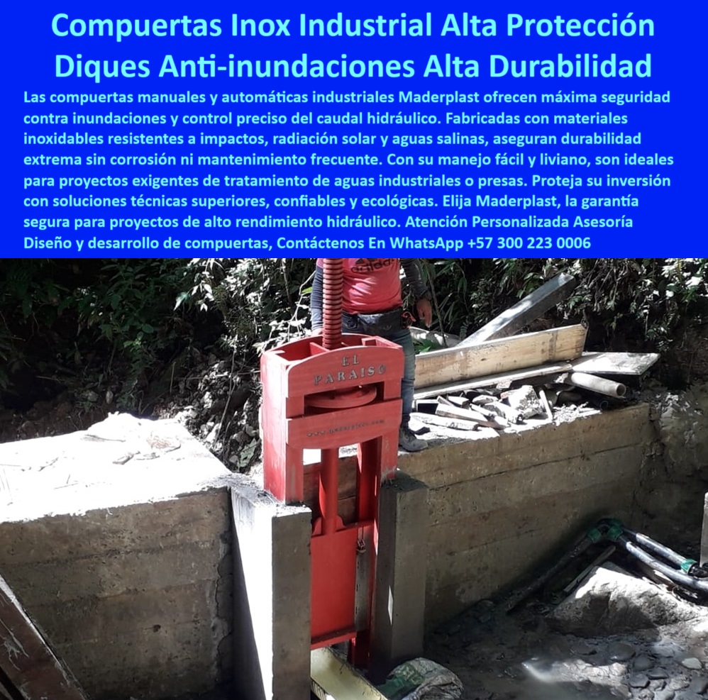 Compuertas Manuales Y Automáticas Compuertas Especiales Inoxidables Maderplast 0 Compuertas tratamiento agua industriales compuertas resistentes radiación solar Compuertas ligeras resistentes aguas salinas compuertas presas anti inundación compuerta tipo canaleta para regulación de flujo de agua, - compuerta plástica para presas con máxima durabilidad y cero mantenimiento, - compuerta-resistente-a-aguas-salinas, - compuerta para microcentrales hidráulicas con regulación manual, - Compuerta manual para tratamiento de agua en instalaciones remotas, - compuerta de retención sin óxido con tornillo de apertura manual, - compuerta ideal para zonas salinas y alta exposición solar, - compuerta diseñada para tratamiento de efluentes industriales, - compuerta-sin-mantenimiento, - compuerta resistente a radiación solar y aguas salinas, - compuerta-para-tratamiento-de-agua, - compuerta de fácil instalación para zonas montañosas, - ¿Qué compuerta me recomiendan para tratamiento de aguas contaminadas?, - compuerta-para-aguas-industriales, - compuerta antioxidante para aguas agresivas con sedimentos, - ¿Qué compuerta usar en zonas rurales con mucho sol y salinidad?, - compuerta instalada en campo con estructura reforzada, - ¿Dónde consigo compuertas ligeras para control de flujo sin mantenimiento?, - ¿Cuál compuerta sirve para caudales en áreas forestales?, - compuerta operada con tornillo mecánico para regulación hidráulica, - compuerta para diques pequeños con operación manual sin energía, - compuerta manual inoxidable instalada para control de caudal hidráulico, - Alternativa ecológica a compuertas metálicas en control hidráulico, - compuerta duradera y económica para obras hidráulicas remotas, - compuerta técnica de uso rústico para obras fluviales, - Soluciones de compuertas plásticas inoxidables para efluentes industriales, - compuerta plástica para zonas de difícil acceso y alta humedad, - compuerta de diseño vertical para sistemas hidráulicos rurales, - compuerta roja de acceso rápido con tornillo elevador, - compuerta-contra-radiacion-solar, - compuerta-dique-anti-inundacion, - Compuerta reforzada con apertura por tornillo para canales naturales, - válvula de control plástica con diseño vertical y roscado, - compuerta-de-control-caudal, - compuerta ecológica activada manualmente en entorno natural, - compuerta industrial visible en zona de tratamiento de agua, - compuerta compacta de alta resistencia estructural, - sistema de compuerta compacta instalada en muro de canaleta, - válvula hidráulica roja instalada en obra civil de campo, - compuerta técnica instalada en canal de concreto en zona rural, - compuerta reforzada para riego por gravedad en terrenos inclinados, - compuerta resistente a rayos UV y radiación prolongada, - Compuertas ligeras resistentes al sol y aguas salinas para zonas rurales, - compuerta-ligera-para-zonas-rurales, - compuerta manual roja instalada en canal de concreto al aire libre, - compuerta-inoxidable-manual, - compuerta ecológica para manejo de caudales en proyectos ambientales, - compuerta visible para caudal bajo en terreno montañoso, - compuerta especial de retención montada en estructura rural, - compuerta-ecologica-de-polimero, - ¿Dónde puedo comprar compuertas para aguas industriales corrosivas?, - compuerta especial para tratamiento de aguas industriales agresivas, - compuerta ligera con alto sellado para canales rurales, - compuerta para tratamiento de aguas contaminadas en áreas forestales, - compuerta de bajo mantenimiento para proyectos sostenibles rurales 0 Compuertas Manuales Y Automáticas Compuertas Especiales Inoxidables Maderplast 0 Compuertas tratamiento agua industriales, - compuertas-resistentes-radiación-solar, - Compuertas ligeras resistentes aguas salinas compuertas-presas-anti-inundación