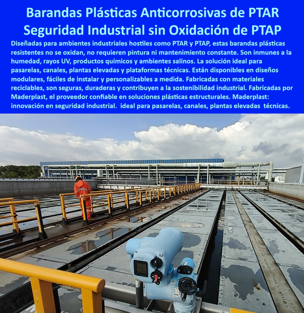 Barandas Anticorrosivas Para Zonas Industriales De Ptar Ptap Maderplast 0 Barandas técnicas infraestructura hidráulica ideales pasarelas bordes de tanque y zonas de inspección baranda de seguridad sin corrosión cerramientos estructura de protección continua en ambientes húmedos extremos, - cerramientos seguros para plantas industriales elevadas, - sistema de contención plástica para zonas elevadas industriales, - Identificación del Producto por Imagen, - barandas industriales livianas de fácil instalación modular, - cerramiento reforzado anticorrosivo para zonas hidráulicas, - ¿Qué barandas sirven para zonas industriales elevadas sin óxido?, - cerramiento perimetral plástico para inspección en zona elevada, - cerramientos plásticos resistentes para zonas de inspección, - barandas plásticas técnicas en pasarela elevada de planta industrial, - pasarela-industrial-con-baranda, - Nombre Optimizado del Producto: barandas-técnicas-plásticas-anticorrosivas-para-pasarelas-industriales-elevadas-y-cerramientos-seguros-en-zonas-hidráulicas, - barandas modulares con alta visibilidad para seguridad laboral, - Barandas técnicas para inspección en plantas PTAR, - sistemas de seguridad industrial sin óxido ni pintura, - protección perimetral sin soldadura ni recubrimientos metálicos, - barandas visibles para tránsito seguro en plataforma de planta PTAR, - sistema de seguridad anticorrosivo sobre cubiertas metálicas industriales, - cerramiento plástico perimetral sin deterioro químico, - Descripción Optimizada de la Imagen: La imagen muestra un sistema de barandas plásticas técnicas instaladas en una plataforma elevada de una planta de tratamiento, diseñadas para resistir ambientes industriales hostiles con humedad, productos químicos y exposición solar constante. Estas barandas no se oxidan, no requieren pintura ni mantenimiento, y su estructura modular permite una instalación rápida y segura. Su color amarillo de alta visibilidad mejora la prevención de accidentes laborales en zonas de tránsito de operarios. Esta solución plástica es ideal para pasarelas, canales, plantas elevadas y plataformas técnicas donde los materiales metálicos fallan por corrosión. Fabricadas con tecnología avanzada, ofrecen más de 20 años de durabilidad y máxima seguridad en infraestructuras hidráulicas. Esta solución garantiza estabilidad, eficiencia operativa y sostenibilidad en la seguridad industrial sin interrupciones ni deterioro. Ideal para proyectos exigentes de plantas PTAR y PTAP con tránsito técnico intensivo., - barandas-técnicas-industriales, - seguridad-zonas-húmedas, - cerramiento plástico modular para canales y bordes de tanque, - ¿Dónde consigo cerramientos plásticos para plataformas técnicas?, - estructuras de seguridad para zonas de tránsito técnico, - pasarela industrial con barandas continuas para acceso técnico, - cerramiento modular para zonas industriales elevadas sin mantenimiento, - protección-operarios-planta, - Necesito protección para pasarela sin mantenimiento, - cerramientos-para-ptar, - barandas técnicas plásticas reforzadas instaladas sobre superficie elevada, - barandas técnicas plásticas para inspección y control operativo, - cerramientos plásticos resistentes para plataformas técnicas, - protección lateral plástica instalada sobre estructura hidráulica elevada, - protección lateral para equipos en plataformas técnicas, - barandas industriales anticorrosivas para ambientes salinos, - barandas-sin-corrosión, - soluciones de seguridad para pasarelas elevadas industriales, - barandas de inspección resistentes a químicos en planta de tratamiento, - barandas para infraestructura hidráulica elevada sin mantenimiento, - cerramiento-industrial-elevado, - estructura-de-protección-industrial, - seguridad-en-pasarelas-elevadas, - pasarela elevada con baranda técnica plástica resistente, - barandas reforzadas para entornos húmedos y químicos, - barandas técnicas para pasarelas industriales sin corrosión, - protección perimetral sin óxido sobre zona operativa industrial, - cerramiento plástico instalado sobre piso metálico en planta elevada, - protección perimetral para inspección en plantas PTAR, - cerramiento industrial sin pintura para exposición permanente, - barandas funcionales para tránsito de operarios en PTAR, - barandas técnicas para infraestructura hidráulica sin óxido, - sistema de barandas para ambientes químicos y húmedos, - cerramiento-modular-industrial, - seguridad en plataformas con barandas plásticas duraderas, - barandas plásticas industriales para plantas de tratamiento elevadas, - ¿Cuál es el mejor sistema de barandas sin pintura ni corrosión?, - barandas visibles para zonas de riesgo en PTAP 0 Barandas Anticorrosivas Para Zonas Industriales De Ptar Ptap Maderplast 0 Barandas técnicas infraestructura hidráulica, ideales pasarelas, bordes de tanque y zonas de inspección, - baranda-de-seguridad-sin-corrosión, - cerramientos