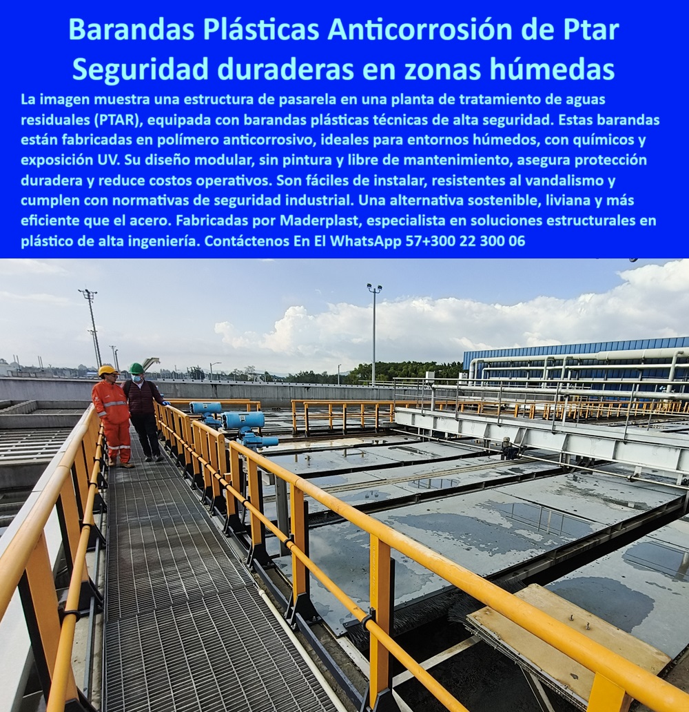 Barandas Anticorrosivas Para Zonas Industriales De Ptar Ptap Maderplast 0 cerramiento seguro zona húmeda cerramiento de polímero para tanque cerramientos de seguridad para ptar Qué barandas son seguras zonas con químicos barandas plásticas resistentes instaladas sobre piso metálico elevado, - cerramientos plásticos para zonas húmedas y químicas en PTAR, - Cerramiento resistente a químicos para tanques en PTAR, - estructura de tránsito técnico con baranda modular amarilla reforzada, - Descripción Optimizada de la Imagen: La imagen muestra una pasarela técnica elevada en una planta de tratamiento de aguas PTAR equipada con barandas plásticas anticorrosivas diseñadas para entornos húmedos, con químicos y exposición constante a rayos UV. Estas barandas están fabricadas en polímero técnico de alta durabilidad que no requiere pintura, no se oxida y ofrece una protección continua sin mantenimiento. Su diseño modular permite instalación rápida y adaptación a estructuras existentes sin soldaduras. El color amarillo de alta visibilidad mejora la prevención de accidentes en zonas de tránsito de operarios. Esta solución plástica es ideal para bordes de tanques, pasos técnicos y plataformas en plantas PTAR y PTAP. Reemplaza estructuras metálicas corroídas con mayor eficiencia, menor peso y superior resistencia química. Es una alternativa sostenible, estética y segura que optimiza la operación en zonas industriales agresivas y húmedas., - barandas modulares para plantas PTAR con productos químicos, - pasarelas con protección plástica para plantas hidráulicas, - barandas funcionales para mantenimiento técnico en PTAP, - cerramiento-plástico-industrial, - pasarela operativa con cerramiento seguro en entorno químico agresivo, - Necesito cerramientos sin óxido para pasarelas industriales, - estructura elevada protegida con barandas técnicas industriales visibles, - cerramiento industrial para pasos operativos en tratamiento, - barandas anticorrosivas para zonas húmedas industriales, - barandas de seguridad industrial sin riesgo de corrosión, - Muéstrame barandas sin mantenimiento para zonas técnicas, - protección plástica estructural en planta de aguas residuales, - cerramiento sin soldaduras para estructuras elevadas, - barandas-industriales-sin-mantenimiento, - barandas-anticorrosivas-industriales, - barandas resistentes a químicos y rayos UV sin pintura, - seguridad en infraestructura hidráulica con polímeros avanzados, - Identificación del Producto por Imagen, - barandas-de-seguridad-planta, - cerramiento plástico anticorrosivo para bordes de tanques, - barandas resistentes a productos químicos y rayos UV, - pasarela metálica con barandas plásticas amarillas para planta de aguas, - Nombre Optimizado del Producto: barandas-plásticas-anticorrosivas-para-zonas-húmedas-industriales-cerramientos-seguros-para-pasarelas-y-plataformas-en-ptar, - cerramiento plástico para plataformas en ambientes hostiles, - cerramiento-tanque-ptar, - sistema-de-seguridad-modular, - infraestructura-hidráulica-plástica, - barandas plásticas técnicas para tránsito en plantas PTAR, - estructuras plásticas anticorrosivas para tanques y pasarelas, - pasarela-con-barandas-seguras, - barandas de inspección resistentes a ambientes agresivos, - barandas de alta visibilidad para estructuras elevadas, - plataforma técnica con protección lateral plástica anticorrosiva instalada, - ¿Qué barandas duran más en ambientes húmedos?, - barandas-para-zonas-húmedas, - soluciones seguras para plataformas técnicas en plantas industriales, - cerramiento estructural duradero para zonas de tránsito elevado, - barandas visibles para prevención de accidentes en plataformas, - barandas reforzadas con color de alta visibilidad industrial, - cerramiento-zonas-con-químicos, - cerramientos seguros en pasarelas de tratamiento de aguas, - cerramiento plástico modular en zona húmeda de tratamiento de agua, - cerramiento industrial reforzado sin óxido en entorno de aguas residuales, - estructura plástica sin óxido para plantas de tratamiento, - barandas visibles para inspección en zona expuesta a humedad continua, - pasarela metálica con protección plástica lateral reforzada, - sistema modular de cerramiento para pasarelas industriales, - barandas ligeras y duraderas para zonas químicas, - sistemas de seguridad sin mantenimiento para PTAP y PTAR, - cerramiento técnico con resistencia química prolongada, - barandas visibles y duraderas para tránsito técnico en PTAP, - sistema de protección visible para tránsito técnico en planta PTAR, - ¿Qué barandas son seguras para zonas con productos químicos? 0 Barandas Anticorrosivas Para Zonas Industriales De Ptar Ptap Maderplast 0 cerramiento-seguro-zona-húmeda, - cerramiento-de-polímero-para-tanque, - cerramientos de seguridad para ptar, - Qué barandas son seguras zonas con químicos 0