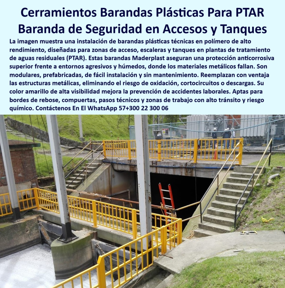 Barandas Plásticas Con Pasarelas Industriales Plantas De Tratamiento Ptar Maderplast 0 Dónde consigo barandas plásticas plantas de tratamiento barandas para acceso seguro a tanques barandas plásticas industriales barandas barandas plásticas reforzadas para zonas de alto tránsito, - estructura perimetral liviana para seguridad operativa, - solución anticorrosiva para tránsito peatonal industrial, - Barandas amarillas para seguridad en plantas PTAR, - pasarela-industrial-plástica, - escaleras-con-barandas-plásticas, - barandas modulares amarillas para seguridad en escaleras, - barandas plásticas para escaleras en ambientes corrosivos, - barandas modulares plásticas instaladas en borde de canal de rebose, - cerramiento plástico de alta visibilidad en zona de tratamiento hidráulico, - sistema de barandas prefabricadas para zonas húmedas, - barandas plásticas amarillas rodeando zona de escaleras en planta PTAR, - estructura plástica segura para zonas de rebose y compuertas, - sistema modular plástico en acceso técnico a zona de aguas residuales, - cerramiento visible y seguro para PTAP y EDAR, - cerramiento para escaleras industriales de tránsito frecuente, - estructura de seguridad instalada junto a compuertas y escaleras de concreto, - sistema de seguridad perimetral en plantas hidráulicas, - barandillas amarillas de alta visibilidad para zonas peligrosas, - Necesito barandas plásticas para escaleras industriales, - Identificación del Producto por Imagen, - barandas-plásticas-industriales, - ¿Qué barandas no se oxidan para zonas húmedas?, - barandas-sin-óxido-mantenimiento, - cerramiento de seguridad sin óxido para plantas de tratamiento, - ¿Dónde consigo barandas plásticas para plantas de tratamiento?, - barandales prefabricados de alta visibilidad para escaleras, - protección-accesos-técnicos, - sistema modular plástico para borde de tanques industriales, - cerramiento de seguridad para plantas de aguas residuales, - barandas plásticas para accesos técnicos en plantas PTAR, - pasarelas industriales plásticas con protección anticorrosiva, - barandas resistentes a químicos y humedad constante, - Nombre Optimizado del Producto: barandas-plásticas-industriales-con-pasarelas-para-acceso-seguro-en-plantas-ptar-sin-óxido-maderplast, - Descripción Optimizada de la Imagen: La imagen muestra una instalación de barandas plásticas industriales Maderplast en una planta de tratamiento PTAR, colocadas sobre escaleras, compuertas y pasos técnicos donde se requiere máxima seguridad y resistencia a la humedad. Estas barandas están fabricadas en polímero técnico anticorrosivo, diseñadas para evitar el deterioro por agentes químicos, humedad y rayos UV, sin necesidad de mantenimiento. Su diseño modular permite instalación rápida, fácil transporte y adaptación a cualquier geometría. El color amarillo mejora la visibilidad y previene accidentes laborales en zonas de alto tránsito. Reemplazan con superioridad a las estructuras metálicas oxidadas, aportando estética, funcionalidad y mayor vida útil. Las barandas Maderplast son ideales para bordes de rebose, plataformas hidráulicas, tanques y accesos industriales exigentes. Esta solución moderna garantiza seguridad continua, estabilidad y eficiencia operativa en entornos agresivos., - cerramiento técnico plástico para pasos industriales, - sistema modular de protección sin óxido ni mantenimiento, - Muéstrame barandas seguras para acceso a tanques, - barandas plásticas industriales para zonas químicas y húmedas, - cerramiento-seguro-ptar, - cerramiento plástico resistente para plantas de tratamiento, - baranda-amarilla-antideslizante, - estructura de protección amarilla para zonas operativas, - barandas plásticas visibles instaladas en escalera industrial exterior, - sistema de cerramiento técnico en polímero para paso de operarios, - pasarela técnica con barandas anticorrosivas en planta de tratamiento, - seguridad-en-plantas-de-tratamiento, - soluciones de seguridad para accesos y escaleras en PTAR, - barandas de ingeniería plástica con durabilidad superior, - protección perimetral amarilla sobre escalera en zona industrial húmeda, - cerramiento-industrial-hidráulico, - protección plástica para escaleras y pasos operativos, - barandas para pasos técnicos en entornos húmedos agresivos, - barandas técnicas plásticas para instalaciones hidráulicas, - cerramiento prefabricado sin óxido en entorno químico-industrial, - acceso-seguro-con-baranda, - protección plástica para zonas con riesgo eléctrico o químico, - barandas plásticas con instalación rápida y sin mantenimiento Barandas Plásticas Con Pasarelas Industriales Plantas De Tratamiento Ptar Maderplast 0 Dónde consigo barandas plásticas plantas de tratamiento, - barandas para acceso seguro a tanques, - barandas plásticas industriales, - barandas 