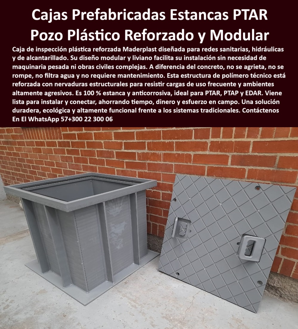 Caja De Inspección Plástica Reforzada Para Pozos Ptap Ptar Y Edar Maderplast 0 cajas modulares para redes sanitarias Existen cajas de registro listas instalar sin obras civiles cajas de registro plásticas reforzadas cajas Pozo plástico modular para redes sanitarias, - sistema estanco de revisión sin obras civiles complejas, - Caja de inspección sin concreto para PTAR, - módulo de inspección plástica compatible con redes alcantarillado, - caja de revisión cuadrada industrial con superficie antiderrapante, - pozo plástico con resistencia química y mecánica, - caja técnica prefabricada con tapa desmontable, - caja de revisión con paredes nervadas de soporte técnico, - ¿Dónde compro cajas de revisión listas para instalar?, - estructura abierta plástica con tapa colocada verticalmente, - módulo de revisión técnica en polímero gris sin deformaciones, - módulo-de-revisión-hidráulico, - caja reforzada tipo sanitario sin tornillos ni sellos metálicos, - solución plástica ecológica y funcional para PTAR, - Caja plástica reforzada sin agrietarse, - cámara modular con diseño industrial robusto y duradero, - caja de inspección reforzada para sistemas hidráulicos intensivos, - estructura plástica anticorrosiva para saneamiento subterráneo, - módulo sanitario prefabricado sin necesidad de grúas, - caja técnica de instalación rápida para PTAR y PTAP, - tapa hermética desmontable con manijas reforzadas, - pozo-plástico-ptar, - pozo-modular-plástico, - caja ligera para monitoreo en zonas de acceso restringido, - sistema-prefabricado-sanitario, - caja-de-inspección-reforzada, - Identificación del Producto por Imagen:, - caja plástica abierta con tapa cuadrada desmontada al costado, - pozo técnico sin concreto para redes subterráneas, - tapa desmontable con diseño técnico y mango empotrado, - solución sanitaria estanca con resistencia estructural avanzada, - cámara de inspección lista para instalación sin concreto, - estructura anticorrosiva para plantas hidráulicas modernas, - sistema estanco de revisión sin agrietamiento, - cámara reforzada para PTAR sin necesidad de concreto, - módulo de inspección sin obras civiles para redes hidráulicas, - tapa plástica con textura antiderrapante industrial, - cámara plástica resistente a humedad y lodos, - caja de registro sin agrietamiento para EDAR, - estructura reforzada sin filtraciones para inspección sanitaria, - revisión-hidráulica-industrial, - tapa-desmontable-industrial, - módulo sanitario gris reforzado con nervaduras visibles, - caja plástica modular prefabricada para redes de saneamiento, - estructura-plástica-estanca, - caja plástica gris lista para instalar sin obra pesada, - estructura plástica duradera para estaciones de bombeo, - caja-sin-mantenimiento, - caja técnica de montaje rápido en zonas urbanas, - caja prefabricada lista para conectar con tapa ergonómica, - estructura plástica sin tapa instalada frente a muro de ladrillo, - estructura plástica sin mantenimiento para sistemas de aguas, - ¿Qué caja usar para cámaras sanitarias sin filtraciones?, - caja-para-redes-pluviales, - Descripción Optimizada de la Imagen: La imagen muestra una caja plástica de inspección Maderplast reforzada con diseño modular y tapa desmontable, ideal para redes sanitarias, hidráulicas y de alcantarillado en plantas PTAR, PTAP y EDAR. Fabricada en polímero técnico con nervaduras estructurales, esta caja es completamente estanca, anticorrosiva y libre de mantenimiento. No se agrieta ni filtra agua, soporta uso frecuente en ambientes agresivos sin romperse. Su tapa hermética con manijas empotradas permite manipulación manual sin necesidad de maquinaria pesada, lo que agiliza la instalación y reduce costos. Viene lista para conectar directamente en obra civil. Esta solución plástica reemplaza al concreto con mayor eficiencia, seguridad y vida útil, siendo ideal para inspección, monitoreo y saneamiento técnico moderno., - sistema de pozo sanitario en polímero reforzado desmontado, - módulo sanitario 100% estanco sin deformaciones, - Nombre Optimizado del Producto: caja-de-inspección-plástica-prefabricada-modular-reforzada-estanca-con-tapa-desmontable-para-pozos-ptar-ptap-y-redes-sanitarias 0 Caja De Inspección Plástica Reforzada Para Pozos Ptap Ptar Y Edar Maderplast 0 cajas modulares para redes sanitarias, - Existen cajas de registro listas instalar sin obras civiles, - cajas de registro plásticas reforzadas, - cajas