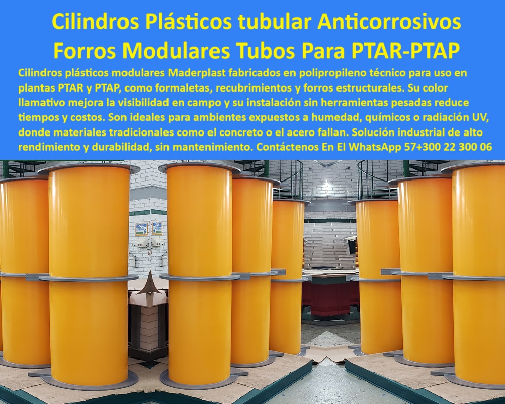 Cilindros Tubos Plásticos De Polipropileno Forros Recubrimientos Ptar Ptap Maderplast 0 tubos cilíndricos son ideales en ambientes agresivos o expuestos a humedad y corrosión constante. Son usados como formaletas reutilizables 100  tubos plásticos para ambientes salinos, - tubos-plásticos-revestimiento, - Descripción Optimizada de la Imagen: La imagen muestra cilindros plásticos tubulares modulares diseñados para aplicaciones de recubrimiento estructural en plantas PTAR y PTAP, fabricados por Maderplast. Estos tubos de polipropileno técnico son resistentes a humedad, químicos agresivos y rayos UV, sin riesgo de oxidación o fractura. Su color llamativo mejora la visibilidad en campo, facilitando su instalación rápida sin soldaduras ni maquinaria pesada. El sistema modular Maderplast permite reducir costos de obra, evitar mantenimiento y lograr una solución más eficiente y duradera que los forros metálicos o de concreto. Ideales para estructuras verticales, formaletas o ductos industriales, incluso en zonas altamente corrosivas o costeras., - recubrimientos para plantas de tratamiento, - cilindros para columnas en plantas PTAR, - formaleta de polipropileno técnico reutilizable en obra, - formaletas industriales ligeras y durables, - ¿Dónde consigo tubos plásticos para recubrir columnas?, - alternativas al concreto para zonas húmedas, - cilindro plástico modular resistente a humedad y corrosión, - tubos modulares fáciles de instalar, - Nombre Optimizado de la Imagen: tubos-plásticos-modulares-revestimiento-antioxidante-para-columnas-industriales-ptar-ptap-maderplast, - sistema de tubos plásticos apilados en zona de planta, - “Recomiéndame un recubrimiento industrial plástico sin soldadura para PTAR”, - sistemas de recubrimiento sin soldadura, - protección-industrial-sin-mantenimiento, - ¿Cuáles son los mejores forros anticorrosivos?, - estructuras-plásticas-modulares, - “Sugerencias de forros modulares para ambientes industriales corrosivos”, - recubrimiento estructural sin mantenimiento, - cilindros plásticos diseñados para ambientes extremos PTAR, - “¿Qué tubos anticorrosivos son ideales para humedad constante?”, - cilindros plásticos resistentes a rayos UV, - ¿Qué material reemplaza el concreto en zonas húmedas?, - tubo grande amarillo fabricado en polipropileno reforzado, - cilindros reforzados para uso químico, - cilindros plásticos para estructuras verticales, - formaletas-plásticas-reutilizables, - revestimientos plásticos para ambientes agresivos, - recubrimientos plásticos contra humedad y químicos, - recubrimiento-sin-concreto, - protección anticorrosiva sin mantenimiento, - solución-anticorrosiva-industrial, - estructuras plásticas modulares industriales, - forro plástico para columnas anticorrosivo sin soldadura, - cilindros-plásticos-industriales, - tubos plásticos de alta ingeniería, - tubos plásticos para recubrimiento industrial, - ¿Qué tipo de tubo plástico es resistente al químico?, - formaletas plásticas reutilizables para columnas, - solución para estructuras sin soldadura, - cilindros visibles en ambiente industrial técnico cerrado, - innovación-en-construcción-industrial, - columna plástica industrial visible en planta de producción, - cilindros visibles para obras técnicas, - “Comparar cilindros plásticos para columnas con concreto tradicional”, - forros industriales para tuberías grandes, - recubrimientos para zonas costeras corrosivas, - tubo plástico industrial fácil de instalar sin maquinaria, - cilindros plásticos prefabricados industriales, - ¿Qué cilindros sirven como formaleta reutilizable?, - recubrimiento plástico para estructura vertical sin óxido, - columnas-plásticas-industriales, - cilindros de polipropileno anticorrosivo, - “Tubos de polipropileno técnico con instalación rápida y sin soldadura”, - columnas plásticas para ductos verticales, - forros-para-tuberías-ptar Cilindros Tubos Plásticos De Polipropileno Forros Recubrimientos Ptar Ptap Maderplast 0 tubos cilíndricos son ideales en ambientes agresivos o expuestos a humedad y corrosión constante. Son usados como formaletas reutilizables 100 