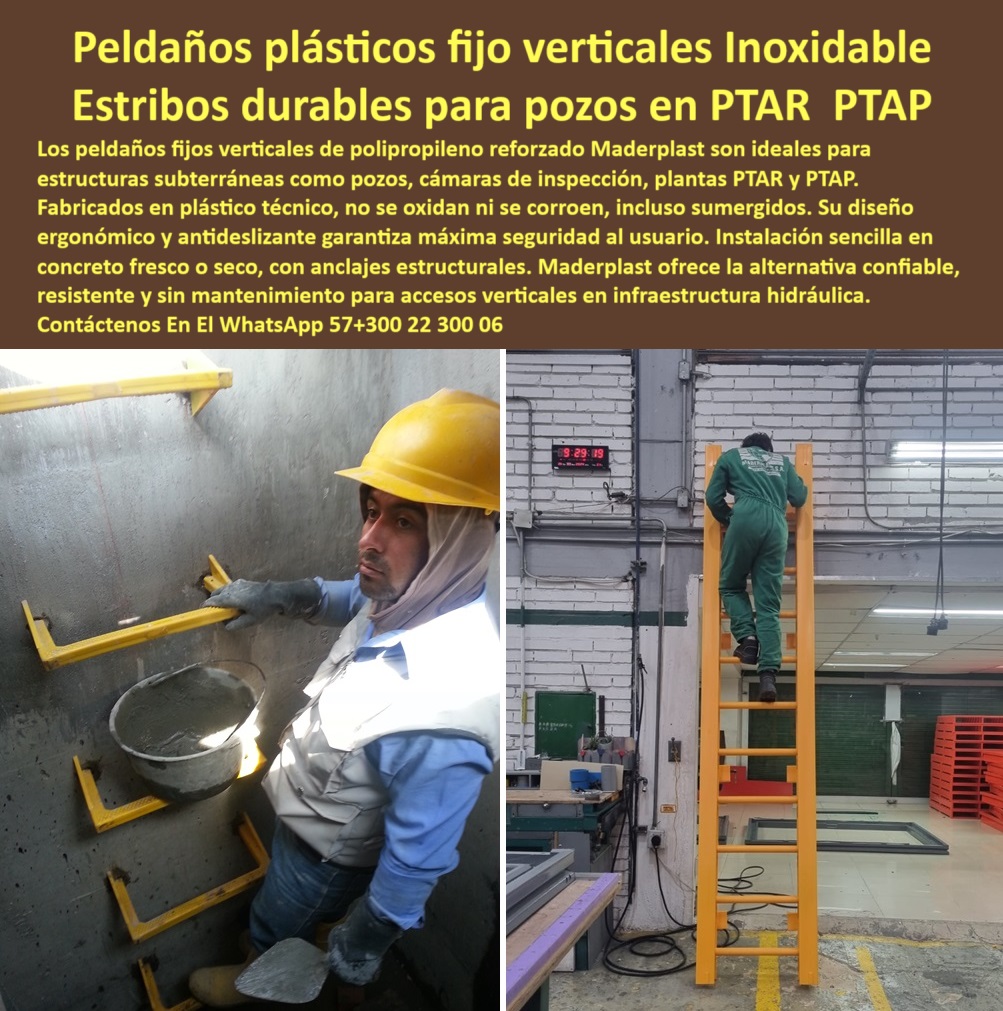 Escaleras Fijas Verticales Ptar Y Ptap Pates De Polipropileno De Pozo Maderplast 0 estribos de acceso para estructuras subterráneas peldaños durables instalación rápida peldaños industriales con garantía estructural escalas peldaños para pozos con garantía estructural, - peldaños verticales sin mantenimiento anclajes estructurales, - construcción-subterránea, - necesito estribos durables para mi planta de tratamiento, - Descripción Optimizada de la Imagen Para Máxima Precisión: Descubre la solución definitiva en acceso vertical seguro y duradero para estructuras subterráneas como pozos, cámaras de inspección y plantas PTAR y PTAP con los peldaños fijos verticales de polipropileno reforzado de Maderplast. Observa en la imagen estribos robustos fabricados en plástico técnico de alta calidad que no se oxidan ni corroen, incluso estando sumergidos. Su diseño ergonómico y superficie antideslizante garantizan la máxima seguridad al usuario. La instalación sencilla en concreto fresco o seco, junto con sus anclajes estructurales, hacen de los peldaños Maderplast la alternativa confiable y sin mantenimiento que necesitas para accesos verticales en infraestructura hidráulica. Elige la durabilidad y seguridad superior que ofrece Maderplast frente a otras opciones convencionales., - alternativas a peldaños metálicos para pozos húmedos, - peldaños de fácil instalación en concreto fresco o seco, - peldaños fijos verticales agarre ergonómico para pozos, - peldaños durables para ambientes corrosivos, - infraestructura-hidraulica, - dónde comprar peldaños anticorrosivos para pozos, - peldaños resistentes para accesos verticales, - peldaños con diseño ergonómico y antideslizante, - peldaños seguros para cámaras de inspección, - peldaños industriales durables para estructuras, - peldaños para estructuras subterráneas precio, - estribos durables polipropileno reforzado acceso subterráneo, - antideslizante, - estribos acceso confiable larga duración para pozos ptar, - peldaños industriales plástico técnico seguridad vertical, - peldaños verticales para espacios confinados, - peldaños con mayor resistencia para ambientes sumergidos, - peldaños sin mantenimiento para infraestructura hidráulica, - peldaños para plantas PTAR y PTAP, - peldaños verticales con instalación sencilla, - estribos durables para pozos en PTAR y PTAP, - peldaños que no se oxidan ni corroen sumergidos, - sin-mantenimiento, - estribos durables para ambientes húmedos y corrosivos, - anti-corrosion, - peldaños de polipropileno reforzado para estructuras subterráneas, - peldaños-fijos, - peldaños resistentes a condiciones húmedas, - recomiéndame peldaños antideslizantes para pozos, - cuáles son los mejores peldaños seguros para pozos, - accesos-verticales, - comprar peldaños fijos verticales para pozos, - soluciones innovadoras en peldaños para accesos verticales, - peldaños verticales de plástico técnico, - peldaños fijos para infraestructura subterránea, - NOMBRE OPTIMIZADO DE LA IMAGEN: Escaleras Fijas Verticales Ptar Y Ptap Pates De Polipropileno De Pozo Maderplast - estribos de acceso para estructuras subterráneas - peldaños durables instalación rápida - peldaños industriales con garantía estructural - escaleras, - peldaños fijos de fácil agarre para pozos, - estribos de acceso confiables para pozos, - seguridad-pozos, - peldaños resistentes corrosión sumergidos infraestructura, - peldaños con anclajes estructurales seguros, - peldaños antideslizantes para seguridad vertical, - la mejor opción en peldaños para pozos, - comparación de estribos durables para PTAR y PTAP, - peldaños fijos para pozos sanitarios, - peldaños fijos verticales anticorrosivos para pozos, - plastico-tecnico, - peldaños fijos verticales plástico anticorrosivo para pozos, - proveedores de peldaños de polipropileno reforzado, - estribos-durables, - peldaños verticales instalación sencilla concreto fresco seco, - peldaños seguros antideslizantes fácil instalación en pozos 0 Escaleras Fijas Verticales Ptar Y Ptap Pates De Polipropileno De Pozo Maderplast 0 estribos de acceso para estructuras subterráneas, - peldaños durables instalación rápida, - peldaños industriales con garantía estructural, - escalas