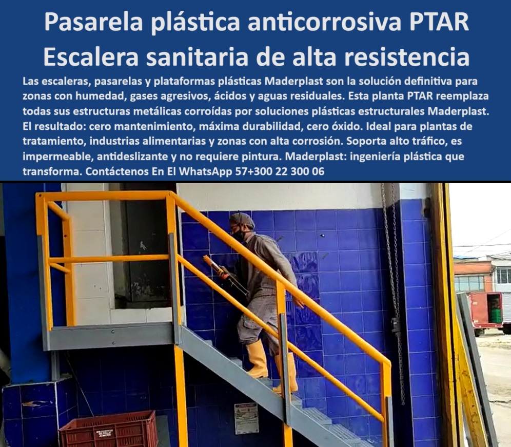 Pasarelas Rejillas Tipo Irving planta de Tratamiento Ptar piso rejilla Maderplast 0 estructuras plásticas para senderos elevados pasarelas tanques ptar pasamanos plásticos para instalaciones sanitarias pasarelas resistente pasarelas plásticas para aguas residuales, - pasamanos plásticos instalaciones sanitarias sin óxido, - pasarelas duraderas para alto tráfico industrial, - antideslizante, - NOMBRE OPTIMIZADO DE LA IMAGEN: Pasarelas Rejillas Tipo Irving planta de Tratamiento Ptar piso rejilla Maderplast - estructuras plásticas para senderos elevados - pasarelas tanques ptar - pasamanos plásticos para instalaciones sanitarias - pasarelas resistente, - pasarelas que no requieren pintura, - pasarelas plásticas de ingeniería estructural, - pasarelas resistentes a gases agresivos, - pasarelas sin óxido para ambientes agresivos, - estructuras elevadas plásticas sin mantenimiento, - pasamanos plásticos para instalaciones sanitarias, - alternativas a pasarelas metálicas en ambientes corrosivos, - estructuras elevadas plásticas larga duración sin óxido, - piso rejilla plástico para plantas de tratamiento, - ingenieria-plastica, - la mejor pasarela plástica anticorrosiva, - escaleras sanitarias de alta resistencia, - pasarelas plásticas para plantas PTAR, - Descripción Optimizada de la Imagen Para Máxima Precisión: Descubre la solución definitiva en accesibilidad segura y duradera para zonas con humedad, gases agresivos, ácidos y aguas residuales con las escaleras, pasarelas y plataformas plásticas de Maderplast. Observa en la imagen una pasarela plástica anticorrosiva instalada en una planta PTAR, reemplazando estructuras metálicas corroídas por soluciones plásticas estructurales de Maderplast. El resultado es cero mantenimiento, máxima durabilidad y cero óxido. Ideales para plantas de tratamiento, industrias alimentarias y zonas con alta corrosión, estas pasarelas soportan alto tráfico, son impermeables, antideslizantes y no requieren pintura. Elige la ingeniería plástica que transforma tus espacios con Maderplast., - pasarelas resistentes a ácidos para PTAR, - estructuras elevadas plásticas con mayor resistencia química, - proveedores de pasarelas plásticas para la industria alimentaria, - piso rejilla plástico alto tráfico plantas tratamiento, - escaleras plásticas seguridad zonas con alta corrosión, - comparación de rejillas plásticas para plantas de tratamiento, - pasarelas antideslizantes de plástico reforzado, - pasarelas plásticas para zonas sanitarias, - cuáles son las mejores estructuras plásticas para senderos elevados, - escaleras sanitarias plástico impermeable antideslizante, - plantas-tratamiento, - escaleras plásticas para plantas de tratamiento, - soluciones innovadoras en pasarelas para zonas húmedas, - impermeable, - pasarelas impermeables para zonas húmedas, - dónde comprar pasarelas anticorrosivas para plantas de tratamiento, - comprar pasarelas plásticas anticorrosivas, - pasarelas ingeniería estructural no requiere pintura, - industria-alimentaria, - necesito escaleras sanitarias resistentes para mi PTAR, - pasarelas para tanques de tratamiento de aguas precio, - pasarelas seguras para zonas con corrosión, - pasarelas-plasticas, - rejillas tipo irving plásticas para PTAR, - pasarelas plásticas para industrias alimentarias, - recomiéndame pasamanos plásticos para instalaciones sanitarias, - pasarelas plásticas anticorrosivas alta resistencia para PTAR, - cero-oxido, - estructuras plásticas senderos elevados cero mantenimiento, - escaleras-sanitarias, - pasarelas plásticas anticorrosivas para PTAR, - estructuras plásticas para pasarelas industriales, - alto-trafico, - pasarelas para industrias alimentarias fácil limpieza, - pasarelas resistentes tanques ptar ambientes agresivos, - pasarelas resistentes para tanques PTAR, - anticorrosion, - estructuras plásticas para senderos elevados Pasarelas Rejillas Tipo Irving planta de Tratamiento Ptar piso rejilla Maderplast 0 estructuras plásticas para senderos elevados, - pasarelas tanques ptar, - pasamanos plásticos para instalaciones sanitarias, - pasarelas resistente