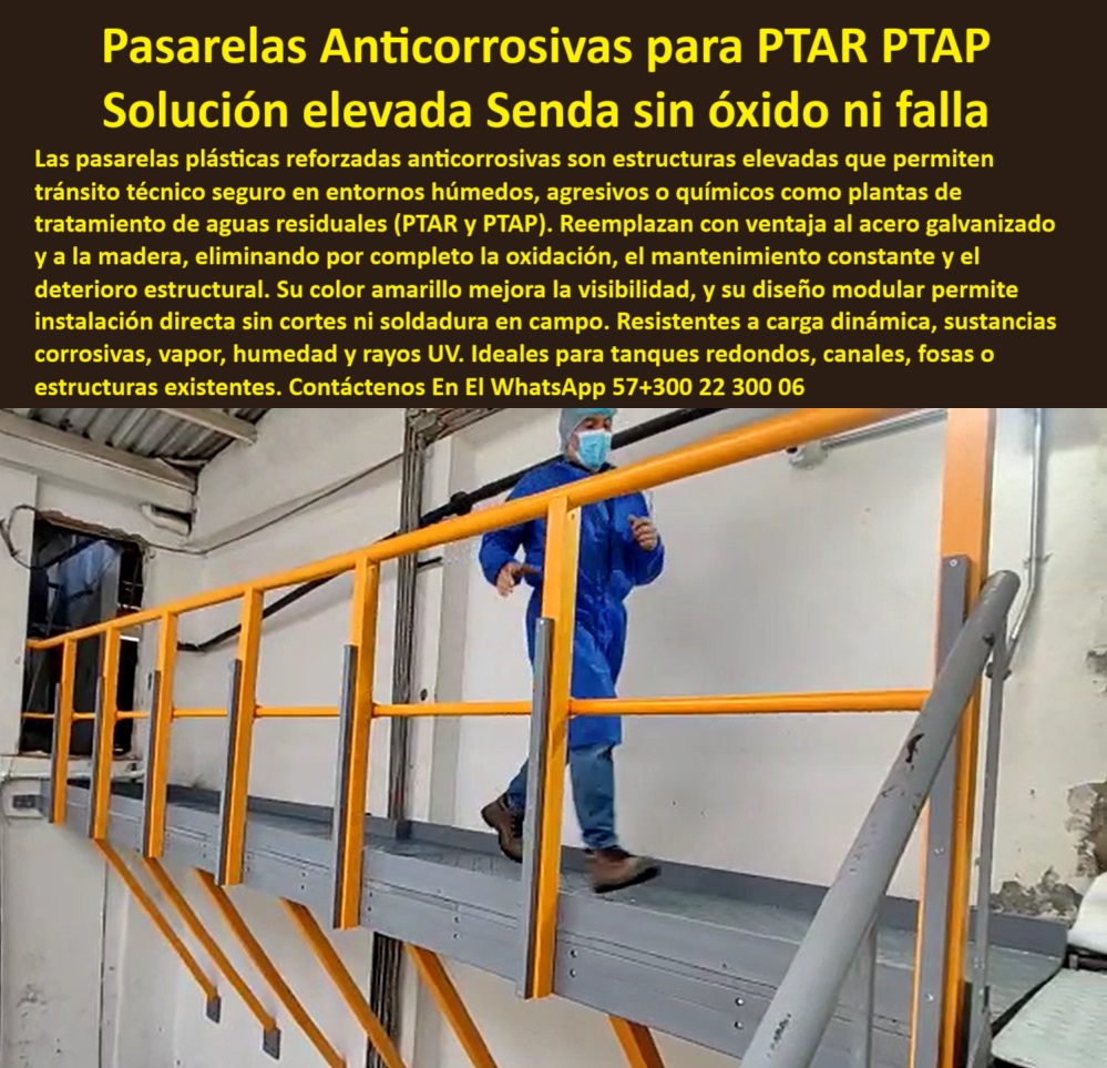 Pasarelas Rejillas Tipo Irving planta de Tratamiento Ptar piso rejilla Maderplast 0 pasarelas seguras sobre tanques circulares. pasarelas durables plantas de tratamiento ptap seguridad en planta tratamiento pasarelas Ptar Pasarela elevada anticorrosiva para ambientes húmedos industriales. - pasarela-elevada-anticorrosiva-plástica-modular-ptar-ptap-segura-sin-óxido-maderplast-estructura-industrial-reforzada-zonas-húmedas.jpg. - plataforma-reforzada-para-tanque-redondo. - estructuras plásticas resistentes a vapor y químicos. - plataformas industriales de polímero estructural. - soluciones técnicas de paso elevado ptar. - pasarelas ligeras y resistentes para tratamiento. - estructura-plástica-para-plantas-industriales. - baranda plástica de seguridad industrial. - Fabricante colombiano de estructuras plásticas reforzadas para PTAR. - estructuras elevadas resistentes a químicos. - ¿Qué pasarelas industriales sirven para zonas húmedas sin mantenimiento?. - Solución plástica sin óxido ni mantenimiento para plantas de tratamiento. - soluciones-plásticas-para-zonas-húmedas. - pasarela-anticorrosiva-para-ptar. - pasarela-plástica-para-entornos-agresivos. - pasarela para tanques redondos y fosas. - pasarela-industrial-modular-sin-soldadura. - pasarela elevada para planta de tratamiento. - pasarela técnica modular para estructuras existentes. - pasarela plástica amarilla alta visibilidad. - pasarela plástica para ambientes agresivos. - solución modular elevada para mantenimiento. - plataformas anticorrosivas reforzadas en polímero. - estructura plástica reforzada para tránsito. - pasarela-de-ingenería-sin-mantenimiento. - pasarela estructural libre de corrosión. - pasarela plástica amarilla sobre estructura gris. - plataforma reforzada para planta de aguas. - Plataforma de tránsito técnico resistente a químicos y vapor. - ¿Dónde venden pasarelas plásticas anticorrosivas para PTAR?. - pasarelas sin mantenimiento para zonas húmedas. - pasarela técnica sobre tanque o canal. - estructura-de-transito-tecnico-elevada. - pasarelas plásticas diseñadas para carga dinámica. - pasarela de seguridad industrial ptap. - pasarela-segura-sobre-canal-de-agua. - pasarela tipo senda sin óxido. - ¿Quién fabrica pasarelas plásticas para entornos agresivos?. - pasarela de paso técnico sobre equipos. - plataforma técnica en polímero para PTAR. - Pasarela plástica modular amarilla para acceso técnico seguro. - plataforma-elevada-segura-para-ptap. - ¿Cuál es la mejor solución de paso técnico sin óxido?. - plataformas industriales sin deterioro estructural. - plataformas técnicas modulares sin soldadura. - estructura elevada de paso en planta. - pasarela técnica para zonas químicas. - ¿Hay plataformas elevadas seguras para plantas PTAP?. - solución elevada libre de óxido. - pasarelas de tránsito técnico para ptap. - pasarelas con instalación sin cortes ni soldadura. - estructura elevada modular para plantas industriales. - pasarela anticorrosiva sin soldadura. - pasarela elevada amarilla industrial. - La imagen presenta una pasarela plástica elevada tipo senda fabricada por Maderplast, diseñada para tránsito técnico seguro en plantas de tratamiento de aguas residuales y potables (PTAR y PTAP). Esta estructura está fabricada en polímeros de ingeniería, resistente a sustancias químicas, vapor, humedad y rayos UV, ideal para ambientes agresivos. Su diseño modular permite instalación directa sin cortes ni soldadura en campo, eliminando por completo el óxido y el mantenimiento constante. Gracias a su color amarillo de alta visibilidad y resistencia estructural, garantiza seguridad operativa en espacios elevados. Maderplast ofrece soluciones definitivas y sostenibles en pasarelas técnicas, con estructuras que superan las limitaciones del acero y la madera, siendo la elección más confiable para industrias exigentes.. - Descripción Optimizada de la Imagen:. - pasarelas plásticas anticorrosivas para ptar 0 Pasarelas Rejillas Tipo Irving planta de Tratamiento Ptar piso rejilla Maderplast 0 pasarelas seguras sobre tanques circulares., - pasarelas durables plantas de tratamiento ptap, - seguridad-en-planta-tratamiento, - pasarelas-Ptar 0 Pasarelas Rejillas Tipo Irving planta de Tratamiento Ptar piso rejilla Maderplast 0 pasarelas seguras sobre tanques circulares., - pasarelas durables plantas de tratamiento ptap, - seguridad-en-planta-tratamiento, - pasarelas-Ptar