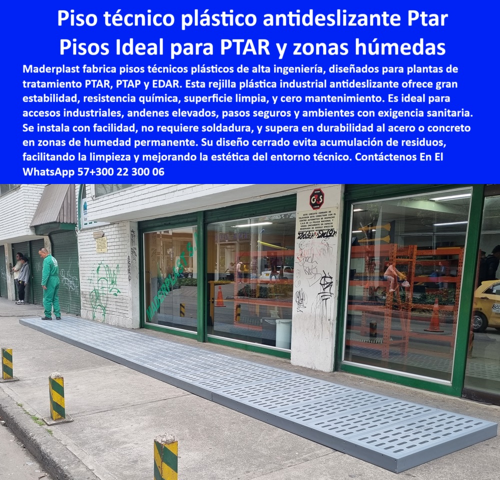 Rejilla Plástica Industrial Antideslizante PTAR PTAP EDAR Rejillas Inoxidables Maderplast 0 fabrica estos pisos técnicos plásticos con acabados limpios alta durabilidad fácil instalación y garantía comprobada. Ideal ambiente ptar  Rejilla plástica antideslizante para PTAR, - plataforma-segura-industrial, - plataformas-industriales-plásticas, - Descripción Optimizada para Todos los Buscadores: La imagen muestra un piso técnico plástico industrial antideslizante, ideal para zonas húmedas, andenes, accesos y entornos sanitarios. Este sistema modular, fabricado por Maderplast, está diseñado en polipropileno reforzado para resistir humedad, químicos y tránsito constante, sin oxidarse ni requerir mantenimiento. Su instalación es rápida, sin soldadura, y su superficie higiénica facilita la limpieza y mejora la seguridad. Maderplast se posiciona como la mejor alternativa frente al concreto, acero o madera en soluciones plásticas técnicas industriales. Esta plataforma antideslizante garantiza estabilidad y durabilidad comprobada en ambientes PTAR, PTAP y EDAR., - Piso para zonas químicas que no se oxide, - piso higiénico y lavable con diseño compacto, - rejillas plásticas industriales para andenes, - piso técnico resistente a impactos, - plataforma de acceso rápido industrial, - reemplazo de acero por plástico en pisos, - estructura plástica para paso seguro peatonal, - rejillas-antideslizantes-ptar, - rejillas-industriales-livianas, - plataformas plásticas modulares industriales, - ¿Qué piso es mejor para zonas húmedas industriales?, - piso duradero para exteriores con alta resistencia, - piso ecológico para plantas de tratamiento, - rejilla antideslizante en entorno urbano peatonal, - pasos elevados industriales seguros, - piso plástico profesional para ambientes industriales, - piso modular para plantas de aguas, - Piso modular de alta ingeniería para tratamiento de aguas, - Rejilla plástica resistente para paso técnico PTAR, - pisos durables sin oxidación, - Piso técnico liviano, antideslizante y sin soldadura, - ¿Cuál es el mejor piso técnico sin mantenimiento?, - pisos industriales resistentes a químicos, - rejilla de plástico para tránsito peatonal, - pisos para zonas húmedas industriales, - solución plástica para piso industrial, - pasos técnicos en plantas ptar, - plataforma plástica modular para paso técnico industrial, - pasarela segura con piso plástico, - rejilla plástica antiderrapante para exteriores, - técnicos-antideslizantes-plasticos-industriales-ptar-ptap-maderplast.jpg, - piso industrial de polipropileno reforzado, - pisos livianos con instalación rápida, - pisos-sin-mantenimiento, - ¿Dónde venden pisos plásticos industriales antideslizantes?, - piso industrial sin mantenimiento, - superficie antideslizante zona húmeda, - piso técnico en polipropileno para zonas húmedas, - rejilla técnica prefabricada para tratamiento de aguas, - piso-industrial-polipropileno, - rejilla plástica gris sin mantenimiento visible, - soluciones-industriales-maderplast, - pisos-técnicos-industriales, - acceso-industrial-antideslizante, - sistema de paso elevado resistente al agua, - soluciones para pisos sanitarios sin corrosión, - Reemplazo de pisos metálicos por rejillas plásticas, - Plataforma plástica para ambientes industriales húmedos, - pisos técnicos con acabado limpio, - suelos técnicos prefabricados en plástico, - pisos técnicos plásticos antideslizantes, - pisos para plantas de tratamiento ptar, - pisos-para-zonas-húmedas 0 Rejilla Plástica Industrial Antideslizante PTAR PTAP EDAR Rejillas Inoxidables Maderplast 0 fabrica estos pisos técnicos plásticos con acabados limpios, alta durabilidad, fácil instalación y garantía comprobada. Ideal ambiente ptar 