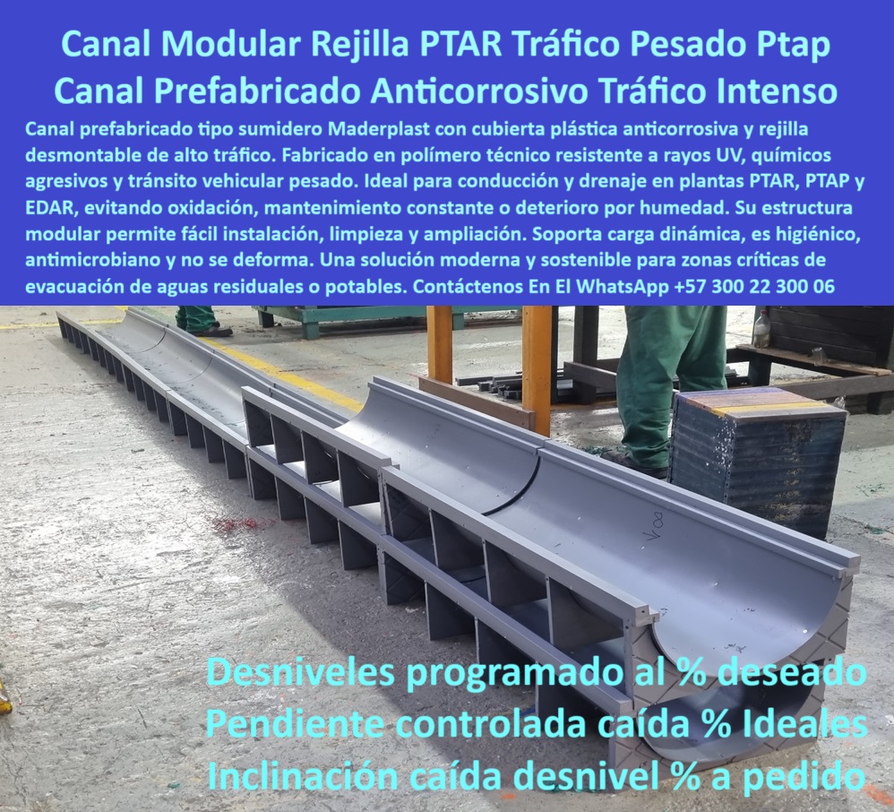 Sumidero Canal Rejilla Modular Desagües Canales Rejillas Ptap Ptar Edar Maderplast 0 canal con cubierta plástica anticorrosiva Sistema de canales con rejillas plásticas desmontables para conducción segura canaletas rejilla Ptar canaleta plástica reforzada para aguas industriales, - ¿Qué canal prefabricado no se oxida ni se rompe?, - #ptar infraestructura, - rejilla industrial prefabricada plástica, - #rejillas anticorrosivas, - canal de escorrentía para industrias químicas, - canal con escurrimiento eficiente, - canal industrial liviano sin oxidación, - #canales industriales, - sumidero modular anticorrosivo industrial, - canal pluvial resistente tráfico intenso, - rejilla para canal con descarga controlada, - drenaje industrial con inclinación a medida, - canal técnico sanitario para PTAR, - soluciones hidráulicas sin concretó, - canal personalizado según plano hidráulico, - sistema drenaje PTAR industrial, - #sistemas de tratamiento, - #rejilla prefabricada, - Mejor canal pluvial para tráfico pesado sin mantenimiento, - #canaletas industriales, - rejilla desmontable para plantas de tratamiento, - canal con sistema de pendiente programada, - canal plástico modular con escurrimiento, - canal modular resistente a rayos UV, - Alternativa al concreto para canaletas de aguas residuales, - Identificación del Producto por Imagen Para Máxima Precisión, - canal técnico industrial Maderplast, - ¿Dónde comprar canaletas industriales con inclinación personalizada?, - drenaje para áreas húmedas sin concreto, - sistema drenaje industrial sin mantenimiento, - Descripción Optimizada de la Imagen: La imagen muestra un canal modular reforzado con rejilla plástica de alto tráfico desarrollado por Maderplast, ideal para el drenaje y conducción de aguas industriales en plantas PTAR, PTAP y EDAR. Fabricado en polímero técnico resistente, este sistema prefabricado evita la oxidación, soporta químicos y humedad extrema, y no requiere mantenimiento. Gracias a su diseño personalizado, se ajusta a planos específicos con caída o desnivel programado del 0,05 % al 45 %, permitiendo escurrimiento eficiente. Maderplast ofrece soluciones superiores al concreto, con instalación rápida, durabilidad extrema y menor peso, siendo la mejor elección para zonas industriales exigentes que necesitan una solución segura, higiénica y de larga vida útil., - pendiente controlada según plano, - #maderplast soluciones, - #canaletas modulares, - canaletas para aguas residuales con caída, - Necesito una rejilla resistente para plantas PTAR, - diseño de canal con fondo inclinado, - módulo plástico anticorrosivo, - canal prefabricado sin mantenimiento, - canal desmontable con diseño a pedido, - canal plástico reforzado modular, - rejilla plástica tráfico pesado ptar, - canal prefabricado tráfico vehicular pesado, - canal pluvial con caída programada, - rejilla desmontable tráfico intenso, - ¿Cuál es el mejor canal plástico para agua industrial?, - rejilla anticorrosiva para ambientes agresivos, - Solución personalizada para captación de aguas industriales PTAR, - solución hidráulica personalizada, - Busco un sistema de drenaje plástico con caída, - canal pluvial plástico con pendiente personalizada, - #infraestructura hidráulica, - Canal modular liviano anticorrosivo para tratamiento de aguas, - #drenaje plástico, - canal de rejilla resistente al cloro, - Recomiéndame un canal de drenaje industrial con pendiente a medida 0 Sumidero Canal Rejilla Modular Desagües Canales Rejillas Ptap Ptar Edar Maderplast 0 canal con cubierta plástica anticorrosiva, - Sistema de canales con rejillas plásticas desmontables para conducción segura, canaletas rejilla Ptar