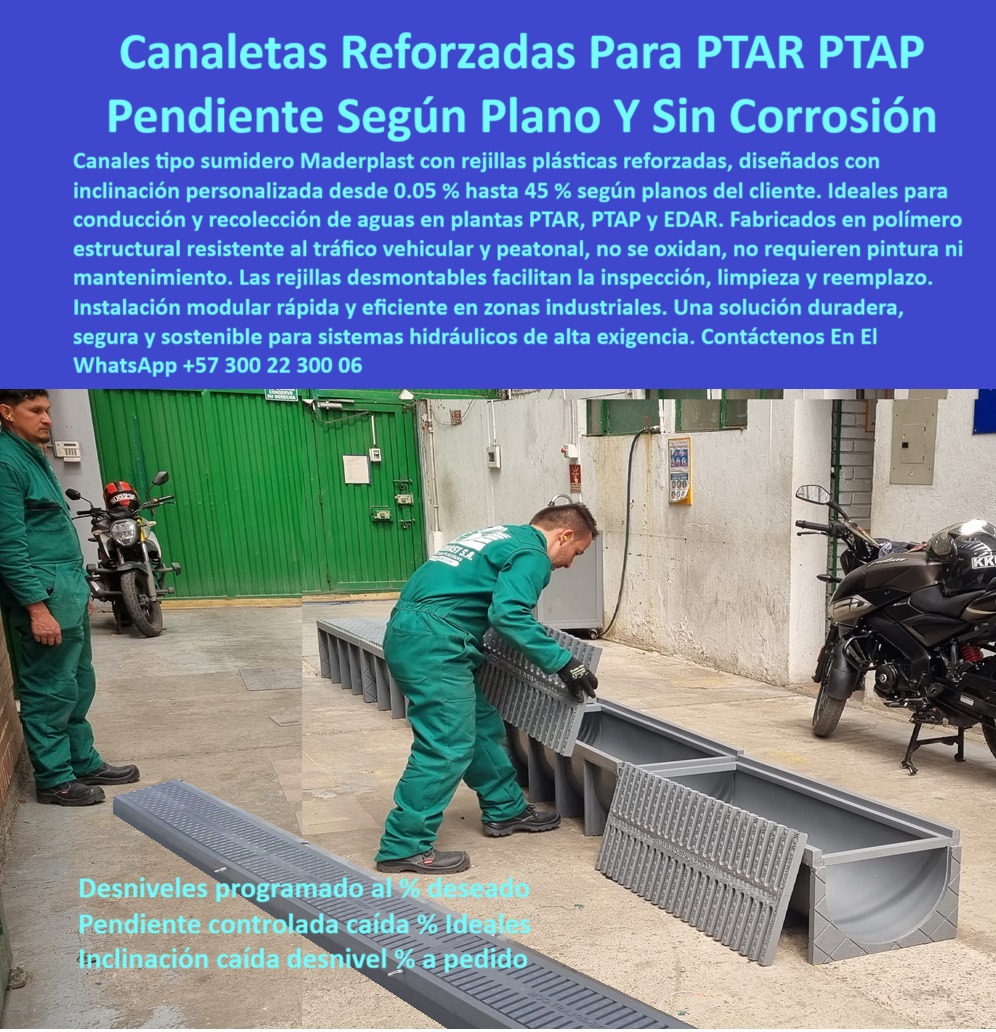 Sumidero Canal Rejilla Modular Desagües Canales Rejillas Ptap Ptar Edar Maderplast 0 canaletas plasticas reforzadas ptar sistemas de rejillas para aguas rejillas plasticas para ptar rejilla anticorrosiva industrial Ptar canaletas plásticas reforzadas con inclinación programada, - módulos plásticos reforzados ensamblados por personal de planta, - canaleta-modular-industrial, - desagüe plástico reforzado para zonas de tráfico vehicular, - canal modular reforzado para recolección de aguas PTAR PTAP, - canaleta-plástica-ptar, - canaleta con rejilla que no se oxide para aguas industriales, - solución estructural plástica resistente a tráfico y químicos, - rejilla plástica reforzada para sistemas de tratamiento de aguas, - solución industrial en canal con rejilla resistente a químicos y rayos UV, - canaleta de drenaje industrial resistente a químicos y humedad, - rejilla desmontable para inspección y mantenimiento hidráulico, - Identificación del Producto por Imagen, - operario colocando rejilla plástica sobre sistema de canal reforzado, - sistema de evacuación de líquidos con módulos desmontables, - rejilla-resistente-químicos, - canal con pendiente para evacuación de aguas contaminadas, - sistema de sumideros plásticos con inclinación por plano, - canaleta con escurrimiento programado para redes industriales, - sistema modular con rejillas visibles para captación de aguas industriales, - desagüe con canaleta desmontable gris y rejilla de alta resistencia, - ¿qué canal modular sirve para redes industriales?, - desagüe-personalizado-ptar, - ¿Dónde comprar canaletas plásticas con caída personalizada?, - rejilla reforzada con escorrentía en canal prefabricado, - rejilla anticorrosiva para zonas industriales exigentes, - solución-hidráulica-modular, - canaletas grises con fondo inclinado ensambladas por técnico en zona industrial, - rejilla resistente para plantas PTAR o EDAR, - canaleta con estructura plástica montada para planta de tratamiento de agua, - Nombre Optimizado del Producto sumidero-canaleta-industrial-con-rejilla-reforzada-y-pendiente-personalizada-para-ptar-ptap-edar, - canaleta plástica con pendiente personalizada para desagües industriales, - canaleta técnica fabricada bajo plano hidráulico personalizado, - solución plástica duradera para plantas PTAR y EDAR, - Descripción Optimizada de la Imagen: La imagen muestra un sistema de canaleta plástica modular Maderplast con rejillas reforzadas instaladas por operarios en una zona industrial. Este canal está diseñado con fondo inclinado personalizado, adaptándose al plano hidráulico del cliente para garantizar escurrimiento efectivo. Fabricado en polímero técnico, es resistente a químicos, rayos UV, humedad y tráfico. La rejilla desmontable facilita la inspección y limpieza sin herramientas especializadas. Maderplast ofrece una solución sin óxido, sin mantenimiento y de alta durabilidad. Ideal para plantas PTAR, PTAP y EDAR, este sistema modular es fácil de instalar y más liviano que el concreto. Reemplaza estructuras metálicas tradicionales con eficiencia y sostenibilidad comprobada., - canaleta-industrial-ptar-con-rejilla-plástica-reforzada-y-pendiente, - canal pluvial modular con fondo inclinado bajo pedido, - canaleta-escurrimiento-industrial, - canal plástico reforzado con inclinación observada entre módulos técnicos, - rejilla-plástica-reforzada, - acanalada industrial para desagüe ensamblada en zona de carga peatonal, - drenaje-sin-mantenimiento, - canaleta industrial para aguas servidas de alto volumen, - drenaje industrial con módulos plásticos reforzados personalizados, - drenaje industrial plástico con caída a pedido del cliente, - canaleta con pendiente visible armada con polímero de alta ingeniería, - canal de captación técnica con escorrentía programada por plano, - técnico instalando sistema de canaleta industrial con escurrimiento programado, - drenaje técnico plástico con diseño de pendiente específica, - sistema de desagüe con inclinación a medida, - drenaje-con-pendiente, - canal hidráulico modular a medida sin necesidad de concreto, - canaleta con fondo inclinado para escurrimiento en plantas de tratamiento, - sistema-de-desagüe-industrial, - sistema plástico de evacuación de líquidos industriales con pendiente, - sumidero pluvial modular con diseño estructural a medida, - canaletas industriales con rejilla sin óxido ni mantenimiento, - sistema de canal con caída programada en polipropileno técnico 0 Sumidero Canal Rejilla Modular Desagües Canales Rejillas Ptap Ptar Edar Maderplast 0 canaletas plasticas reforzadas ptar, - sistemas-de-rejillas-para-aguas, - rejillas-plasticas-para-ptar, - rejilla-anticorrosiva-industrial, Ptar