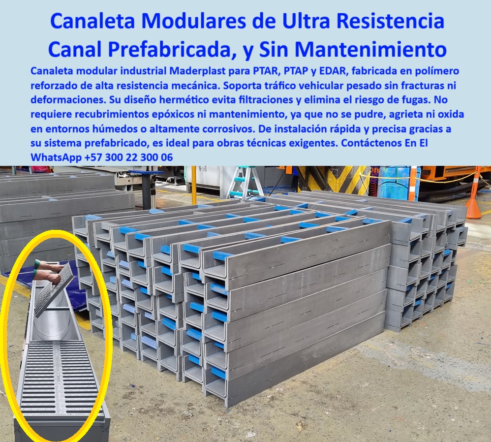 Sumidero Canaleta Modular Desagües Canales de Rejilla Ptap Ptar Edar Maderplast 0 Canaleta tipo industrial para plantas ptar Canaleta fáciles de instalar para plantas ptar Canaleta modulares tratamiento Canaleta plástica canaletas sin mantenimiento para industrias, - canal plástico para escorrentía en plantas de agua potable, - Rejillas modulares resistentes a químicos para tratamiento de aguas, - rejillas desmontables para aguas residuales, - canaleta industrial sin filtraciones, - canaletas de alta resistencia para tráfico pesado en ptap, - drenaje-plástico-industrial, - sistema de desagüe industrial modular, - módulo de canaleta reforzada para zonas industriales húmedas, - canaleta de rejilla para tráfico vehicular, - rejillas modulares para canaletas plásticas, - rejillas-anticorrosivas, - rejilla para conducción de aguas residuales, - sistema de rejilla desmontable para tráfico vehicular intenso, - canal plástico para desagüe químico, - canaleta industrial sin mantenimiento para redes sanitarias, - canaletas anticorrosivas tráfico pesado, - recomendar mejores canaletas industriales para plantas ptar, - Descripción Optimizada para la Imagen: La imagen muestra un conjunto de canaletas plásticas modulares Maderplast, apiladas y listas para su instalación en plantas de tratamiento de aguas PTAR, PTAP y EDAR. Estas canaletas son fabricadas en polímero reforzado de alta ingeniería, diseñadas para resistir tráfico vehicular pesado, químicos agresivos y ambientes húmedos sin requerir mantenimiento. Las rejillas son desmontables, lo que facilita inspección y limpieza, y la estructura permite configuraciones personalizadas de pendiente según plano. Maderplast ofrece una solución moderna, más ligera, duradera y sostenible frente al concreto tradicional. Esta tecnología patentada por Maderplast convierte cualquier obra hidráulica en una instalación técnica segura y eficiente., - soluciones modulares prefabricadas para aguas residuales, - infraestructura-ptar, - drenaje pluvial prefabricado anticorrosivo, - sistema modular plástico para ptar, - maderplast-soluciones, - canaletas prefabricadas para plantas ptar, - canal técnico industrial reutilizable, - canal de drenaje prefabricado plástico para aguas residuales, - ¿Qué canal prefabricado dura más en aguas industriales?, - ¿Dónde comprar canaletas plásticas para plantas ptar?, - canaleta plástica para obra sanitaria, - canaletas modulares de polipropileno, - canaletas-modulares, - drenaje industrial para zonas húmedas, - canaletas industriales resistentes sin grietas, - canal pluvial reforzado prefabricado, - ¿Cuál es la mejor rejilla para tráfico pesado sin óxido?, - alternativas anticorrosivas al concreto en drenajes industriales, - solución modular para evacuación de aguas residuales industriales, - rejillas plásticas resistentes a químicos, - canales-industriales, - rejilla-prefabricada, - canaletas plásticas para plantas de agua, - canaleta modular plástica industrial para tratamiento de aguas, - sistemas-hidráulicos, - canales técnicos prefabricados resistentes, - estructura canal modular anticorrosiva para instalación rápida, - canaletas-industriales, - canaleta con pendiente personalizada, - canaleta hermética para líquidos corrosivos, - canal prefabricado hermético para desagües químicos agresivos, - Muéstrame canaletas sin mantenimiento para drenaje industrial, - rejillas plásticas resistentes para plantas de tratamiento ptar, - canal plástica con rejilla desmontable, - tratamiento-de-aguas, - opciones sostenibles y duraderas para redes sanitarias industriales, - módulos hidráulicos para tratamiento de aguas 0 Sumidero Canaleta Modular Desagües Canales de Rejilla Ptap Ptar Edar Maderplast 0 Canaleta tipo industrial para plantas ptar, - Canaleta fáciles de instalar para plantas ptar, - Canaleta-modulares-tratamiento, - Canaleta plástica 0