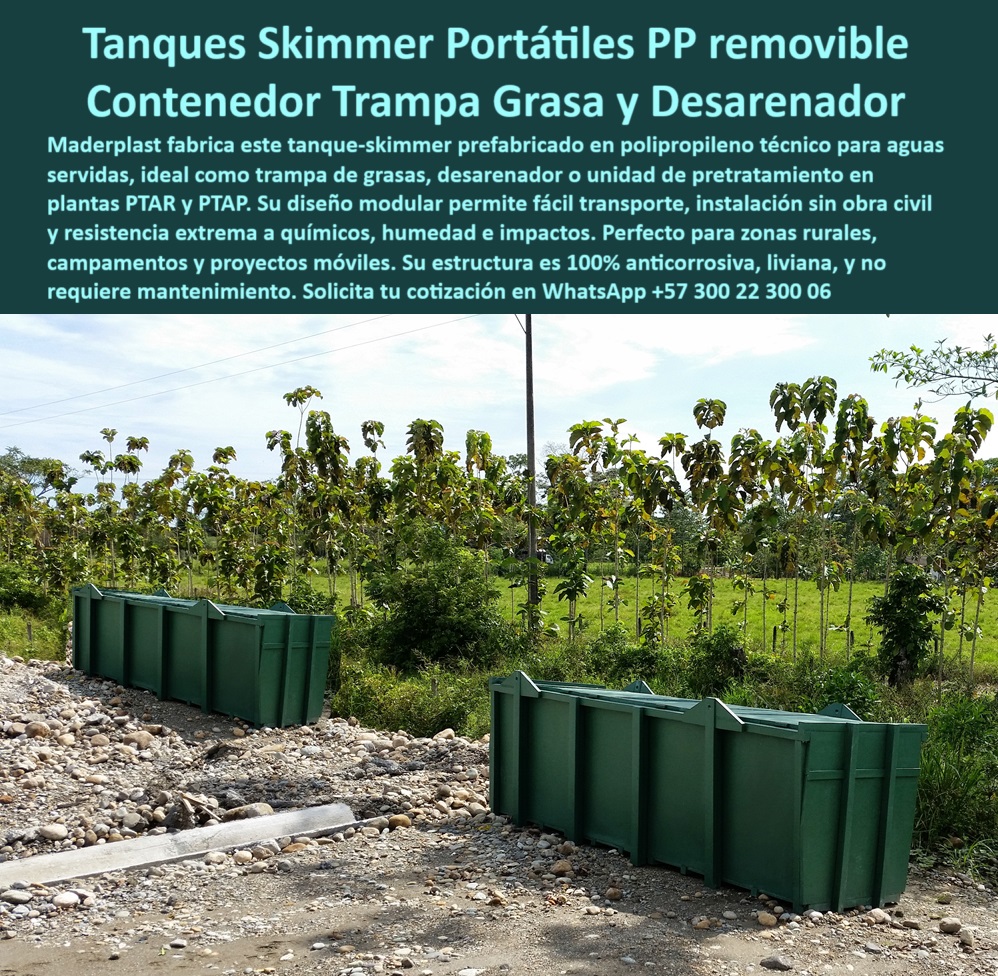 Tanque Caja Hermética Anticorrosiva PTAR PTAP Skimmer y Desarenador Maderplast 0 tanque skimmer prefabricado de polipropileno sistema skimmer anticorrosivo para aguas servidas trampa de grasas técnica para PTAR desarenador  unidad sanitaria sin mantenimiento industrial. - estructura plástica técnica sin mantenimiento. - trampa-de-grasas-portátil. - trampa técnica anticorrosiva portátil para PTAR. - ¿Qué tanque prefabricado sirve como skimmer para aguas servidas?. - ¿Qué skimmer técnico se usa para zonas rurales sin obra civil?. - tanque-técnico-sanitario. - sistema de tratamiento inicial sin obra fija. - trampa grasa portátil para aguas residuales. - unidad-plástica-prefabricada. - solución plástica portátil para separación de grasas. - solución-sanitaria-portátil. - skimmer-prefabricado-aguas. - desarenador portátil de alta resistencia técnica. - Nombre de archivo optimizado: trampa-grasa-skimmer-portátil-desarenador-prefabricado.jpg. - Solución técnica móvil para aguas contaminadas. - Tanque resistente a químicos para PTAR. - tanque técnico resistente a químicos y humedad. - Descripción Optimizada de la Imagen para Máxima Precisión: La imagen presenta una solución técnica Maderplast de trampa-skimmer pre fabricada en polipropileno reforzado, diseñada como unidad de pretratamiento en aguas servidas para plantas PTAR y PTAP. Su estructura modular, resistente a la intemperie y a productos químicos agresivos, permite instalación rápida y transporte sencillo sin necesidad de obra civil. Este sistema liviano, anticorrosivo y reutilizable Maderplast es ideal para zonas rurales, campamentos móviles y proyectos de tratamiento de agua que requieren soluciones técnicas eficientes, portátiles y sin mantenimiento.. - sistema anticorrosivo para tratamiento inicial. - ¿Cuál es la mejor trampa de grasas portátil para aguas residuales?. - tanque plástico para captación en zonas rurales. - Identificación Del Producto por Imagen Para Máxima Precisión. - módulo sanitario para separación de sólidos. - sistema ligero para separación de aguas negras. - trampa de grasa hermética sin oxidación. - Solución móvil para proyectos sanitarios rurales. - sistema-liviano-para-ptap. - estructura plástica para captación sin obra civil. - ¿Dónde compro un desarenador plástico móvil para PTAR?. - ¿Cuál es el sistema de pretratamiento más liviano y resistente?. - desarenador resistente para ambientes agresivos y sin mantenimiento. - sistema modular de polipropileno reforzado. - tanque técnico liviano para aguas servidas. - skimmer prefabricado en polipropileno para aguas servidas. - desarenador plástico de fácil transporte. - unidad móvil para pretratamiento de aguas residuales industriales. - estructura plástica desmontable y portátil. - desarenador móvil sin obras civiles. - desarenador-plástico-ptar. - Tanque resistente para grasas y lodos PTAP. - unidad de separación de grasas y sólidos. - sistema móvil de pretratamiento sanitario. - contenedor-técnico-resistente. - unidad técnica compacta para zonas aisladas. - tanque técnico portátil para separación de grasas y sólidos. - trampa anticorrosiva para aguas negras PTAR y PTAP. - sistema-anticorrosivo-portátil. - tanque prefabricado de fácil instalación. - sistema prefabricado para plantas móviles PTAR. - modular-para-aguas-servidas. - trampa de grasas de polipropileno técnico. - unidad plástica de pretratamiento desmontable. - tanque skimmer portátil para aguas servidas. - contenedor reforzado de pre tratamiento PTAR. - skimmer plástico modular para PTAR. - contenedor sanitario para plantas móviles. - trampa industrial de grasa para zonas rurales 0 Tanque Caja Hermética Anticorrosiva PTAR PTAP Skimmer y Desarenador Maderplast 0 tanque skimmer prefabricado de polipropileno, - sistema skimmer anticorrosivo para aguas servidas, - trampa de grasas técnica para PTAR, - desarenador-