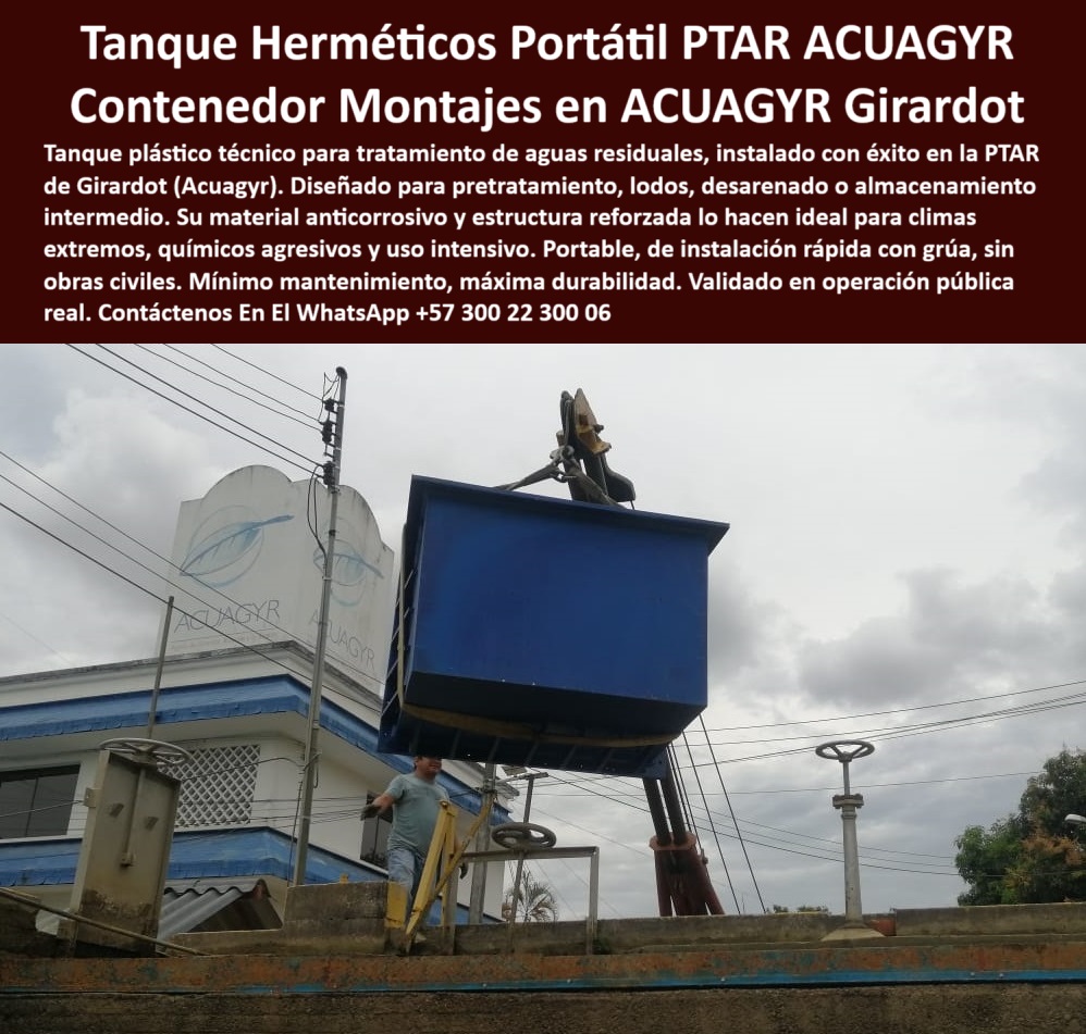 Tanque Caja Hermética Anticorrosiva Ptar Ptap Edar Tanque De Lodos Maderplast 0 tanque plástico grande para tratamiento de aguas unidad plástica de pre tratamiento para aguas servidas Cómo montar un pretratamiento portátil Ptar sistema plástico para lodos y pretratamiento en PTAR. - tanque grande técnico validado en planta acuática real. - estructura sin mantenimiento para aguas residuales. - módulo reforzado para zonas con clima agresivo. - tanque de lodos sin oxidación ni pintura adicional. - tanque sanitario plástico portátil para pretratamiento. - ¿Tanque portátil para lodos sin oxidarse?. - módulo hermético sin mantenimiento ni soldaduras. - sistema sanitario anticorrosivo para manejo de aguas. - unidad sanitaria anticorrosiva portátil para EDAR. - contenedor técnico liviano instalado con grúa. - estructura plástica sanitaria de alta resistencia química. - tanque plástico resistente para lodos y aguas residuales. - tanque portátil para tratamiento intermedio de aguas. - unidad-lodos-ptar. - Descripción Optimizada de la Imagen: La imagen muestra un tanque hermético portátil fabricado por Maderplast, diseñado para procesos de pretratamiento, desarenado o manejo de lodos en plantas de tratamiento de aguas como PTAR y PTAP. Esta unidad fue instalada con éxito en la PTAR de Girardot (Acuagyr), destacando su resistencia en ambientes extremos, sin oxidarse ni requerir mantenimiento. Su diseño modular, en plástico técnico de alta ingeniería, permite montajes rápidos con grúa sin necesidad de obras civiles. Maderplast proporciona soluciones confiables y duraderas para sistemas de aguas servidas, incluso en zonas de alta exigencia operativa.. - estructura-hidráulica-plástica. - equipo sanitario de instalación rápida en sitio. - tanque reforzado para uso intensivo en plantas acuáticas. - instalación-rápida-contenedor. - módulo industrial para separación y filtrado inicial. - tanque hermético para almacenamiento intermedio. - tanque-pretratamiento-portátil. - solución-plástica-para-ptap. - tanque portátil sanitario para zonas sin concreto. - ¿Qué tanque se usa para pretratamiento en plantas PTAR?. - ¿Qué unidad usar en plantas sanitarias rurales?. - unidad plástica para estaciones de bombeo y PTAP. - unidad sanitaria portátil instalada con grúa. - equipo portátil resistente para plantas acuáticas. - unidad sanitaria con montaje rápido y sin obra civil. - contenedor plástico técnico para sistemas sanitarios. - pretratamiento-sin-obra-civil. - contenedor técnico prefabricado para pretratamiento PTAP. - contenedor modular reforzado para ambientes extremos. - unidad plástica para separación de sólidos en bocatomas. - ¿Cómo montar un tanque hermético con grúa?. - módulo hermético de instalación rápida para tratamiento. - tanque técnico modular para descarga intermedia. - tanque-grande-para-sistemas. - unidad técnica de lodos para aguas residuales PTAR. - estructura sanitaria validada en operación real. - contenedor-aguas-residuales. - solución eficiente para PTAR móviles o temporales. - tanque con capacidad estructural sin soldaduras. - tanque-sanitario-anticorrosivo. - Nombre de archivo optimizado: tanque-hermético-portátil-plástico-pretratamiento-ptar-lodos-anticorrosivo-girardot.jpg. - contenedor hermético para desarenado en plantas sanitarias. - Solución compacta para plantas de tratamiento rurales. - sistema industrial para recolección de sólidos PTAR. - módulo-tratamiento-intermedio. - tanque técnico plástico de alta durabilidad. - estructura plástica anticorrosiva para aguas servidas. - tanque de descarga intermedia para sistemas hidráulicos. - estructura plástica para climas húmedos y agresivos. - unidad plástica reforzada para ambientes hostiles. - ¿Dónde consigo un tanque plástico para aguas residuales? 0 Tanque Caja Hermética Anticorrosiva Ptar Ptap Edar Tanque De Lodos Maderplast 0 tanque plástico grande para tratamiento de aguas, - unidad plástica de pre tratamiento para aguas servidas, Cómo montar un pretratamiento portátil Ptar