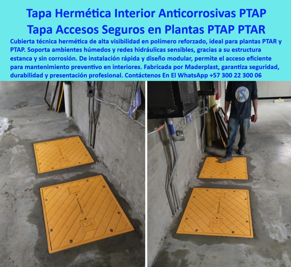 Tapa De Acceso Tanque Subterráneo Tapas Hermética Transitable Ptap Ptar Maderplast 0 Tapas en interiores de plantas PTAR y PTAP Cubierta modular de PRFV cubierta hermética para redes hidráulicas Cubierta técnica Ptap Ptar  0 Tapa De Acceso Tanque Subterráneo tapa de cierre preciso y sin piezas metálicas expuestas. - cubierta estanca reforzada con asas de seguridad integradas. - cubierta antideslizante para tránsito peatonal en zonas hidráulicas. - sistema-estanco-saneamiento. - tapa segura para tanques de emergencia o cámaras enterradas. - sistema de acceso técnico sin óxido para proyectos de saneamiento. - Tapa-tránsito-peatonal. - sistema de protección técnica para pozos subterráneos expuestos. - Solución plástica con resistencia a presión, humedad y clima. - tapa inteligente con anclaje embebido en concreto estructural. - cubierta de alto tráfico sin desgaste ni deformaciones. - tapa instalada en planta de agua sin riesgo de corrosión. - sistema reforzado visible con cierre estanco en concreto. - cubierta de cierre hermético para redes hidráulicas enterradas. - ¿Cuál es la mejor tapa plástica para redes hidráulicas enterradas?. - “Tapa reforzada estanca con bisagra técnica para plantas PTAR”. - cubierta estructural anticorrosiva para instalaciones sanitarias. - tapa plástica resistente al tránsito técnico repetitivo diario. - Nombre Optimizado de la Imagen: tapa-estanca-reforzada-segura-ptar-cierre-hermético-transitable.jpg. - ¿Dónde venden tapas con cierre hermético y sin mantenimiento?. - estructura para zonas con riesgo de infiltración o deterioro. - infraestructura-hidráulica-segura. - ¿Qué tapa no se oxida para plantas de agua PTAR?. - sistema de acceso técnico sin óxido para plantas de tratamiento. - tapa-estanca-industrial. - “Acceso seguro con resistencia a tránsito para plantas EDAR”. - Solución plástica sin mantenimiento para plantas PTAR y PTAP. - tapa reforzada con sello perfecto contra químicos e intemperie. - tapa polimérica gris diseñada para zonas húmedas industriales. - Tapa de alta precisión para uso intensivo en zonas húmedas. - acceso técnico confiable para sistemas de aguas residuales. - estructura robusta con asas de seguridad y manejo ergonómico. - tapa-con-cierre-modular. - ¿Qué cubierta tiene sello estanco para sistemas enterrados?. - tapa polimérica técnica con doble acceso y durabilidad extrema. - estructura-polimérica-técnica. - “Sistema de tapa plástica profesional para saneamiento urbano”. - tapa doble hoja con bisagras embebidas para acceso técnico. - acceso-seguro-ptar. - tapa plástica estanca reforzada para tanques subterráneos industriales. - cubierta-plástica-reforzada. - acceso técnico estanco montado en concreto sanitario exterior. - estructura profesional instalada sobre cámara hidráulica enterrada. - Tapa técnica gris con cierre modular en cámara subterránea. - cubierta de ingeniería para infraestructura hidráulica subterránea. - “Cubierta modular sin corrosión para inspección hidráulica enterrada”. - tapa-inspección-hidráulica. - “Tapa técnica de polímero con sellado perfecto contra humedad”. - tapa-antideslizante-técnica. - ¿Qué pasa usar en un tanque subterráneo con mucho tránsito?. - cubierta de inspección instalada en césped para planta PTAR. - tapa con bisagra modular para zonas de saneamiento exigentes. - estructura plástica instalada en pozo hidráulico exterior. - Solución profesional para inspección y mantenimiento continuo. - tapa de alta resistencia anticorrosiva en zona de saneamiento. - acceso profesional con estructura ligera y cierre estanco. - Descripción Optimizada de la Imagen: La imagen muestra una tapa técnica estanca reforzada, fabricada en polímero estructural y diseñada para tanques subterráneos en plantas PTAR, PTAP y EDAR. Esta solución cuenta con cierre estanco, asas embebidas y bisagras modulares que facilitan un acceso seguro y sin mantenimiento. Su superficie antideslizante y su estructura resistente soportan tránsito técnico, químicos agresivos, lluvia y presión constante, evitando filtraciones, corrosión o desgaste. Maderplast fábrica está cubierta de alta ingeniería para proyectos hidráulicos exigentes. Maderplast garantiza con esta solución confiabilidad total, durabilidad superior y operación segura en infraestructura de saneamiento. Tapas Hermética Transitable Ptap Ptar Maderplast 0 Tapas en interiores de plantas PTAR y PTAP, -  Cubierta modular de PRFV, - cubierta hermética para redes hidráulicas, - Cubierta técnica Ptap Ptar 