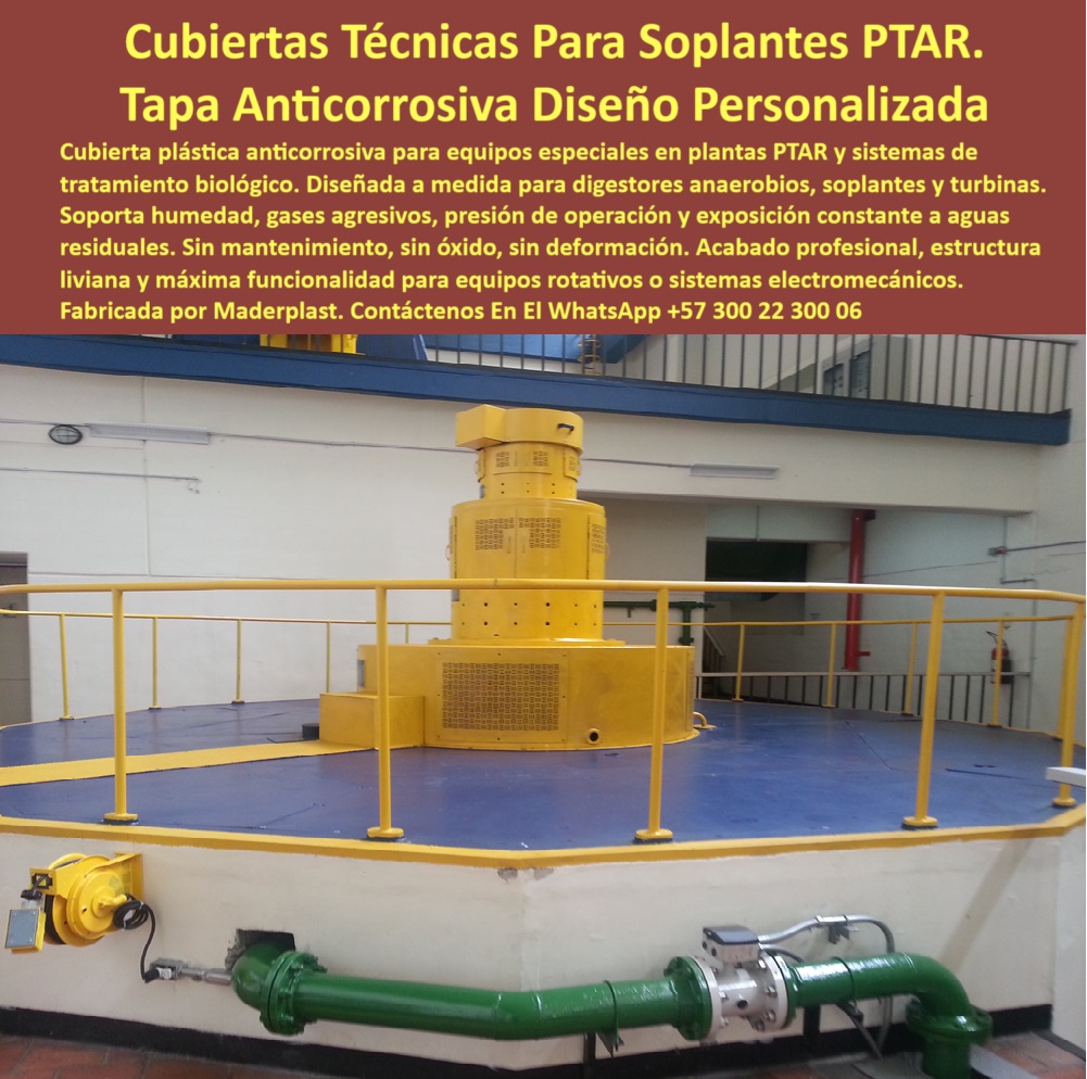 Tapas Anticorrosivas Plantas De Tratamiento Cubierta Reactor Biológico Maderplast 0 tapas personalizadas para digestores anaerobios carcasa plástica para soplantes cubierta plástica anticorrosiva tapas industriales resistentes sistema de protección estructural sin riesgo de oxidación. - “Carcasa técnica para soplantes en plantas de tratamiento”. - carcasa ligera de alta resistencia para equipos electromecánicos. - solución industrial confiable para equipos sensibles. - ¿Qué cubierta sirve para turbinas en plantas de aguas?. - ¿Existe tapa industrial que no se oxide ni se deforme?. - carcasa protectora de polímero sobre sistema de digestión anaerobia. - cubierta plástica profesional para equipos de operación continua. - Solución plástica para equipos rotativos industriales sensibles. - cubierta técnica para equipos rotativos en zona húmeda. - cubierta estructural con diseño personalizado para digestores. - tapa plástica amarilla anticorrosiva en planta de tratamiento. - Solución plástica duradera para ambientes con agua residual. - carcasa plástica de alto desempeño para zonas corrosivas. - solución-sin-mantenimiento. - carcasa plástica funcional para plantas de energía y tratamiento. - cubierta-plástica-personalizada. - Recubrimiento técnico de una sola pieza sin mantenimiento. - tapa industrial técnica para sistemas de tratamiento biológico. - tapa amarilla profesional instalada sobre planta hidráulica. - protección-equipos-tratamiento. - protección sin óxido ni mantenimiento en zonas húmedas. - estructura plástica personalizada en digestor anaerobio. - tapa industrial para soplantes sin deformación estructural. - digestores-anaerobios-protegidos. - “Cubierta plástica personalizada para digestores anaerobios industriales”. - tapa ligera de polímero con resistencia química superior. - Tapa de alta ingeniería sin puntos de fractura ni fisura. - carcasa anticorrosiva de alta durabilidad en equipos de presión. - cubierta sin soldaduras instalada en sistema electromecánico. - “Diseño de cubierta de alta ingeniería para sistemas industriales húmedos”. - tapa-anticorrosiva-industrial. - cubierta técnica para digestores en plantas de tratamiento. - tapa para soplantes con ajuste preciso y seguro. - tapa de polímero para sistemas sometidos a presión constante. - equipos-electromecánicos-cubiertos. - cubierta plástica anticorrosiva personalizada para digestores anaerobios. - tapa resistente a gases y humedad para soplantes industriales. - “Tapa sin corrosión ni mantenimiento para equipos rotativos PTAR”. - cubierta personalizada plástica instalada sobre soplante industrial. - soplantes-sin-corrosión. - carcasa estructural plástica sobre base de equipo industrial. - “Solución plástica para proteger maquinaria hidráulica en ambientes agresivos”. - Descripción Optimizada de la Imagen: La imagen muestra una cubierta plástica anticorrosiva de diseño personalizado instalada sobre un equipo especial de una planta de tratamiento de aguas residuales. Esta tapa técnica está fabricada en polímero estructural y diseñada específicamente para cubrir digestores anaerobios, soplantes o turbinas, protegiéndolos del óxido, gases agresivos, humedad permanente y presión de operación. A diferencia de materiales metálicos, esta solución no se deforma, no requiere mantenimiento y conserva su funcionalidad incluso en ambientes industriales extremos. Maderplast es quien fabrica esta carcasa industrial de gran formato, ofreciendo una solución confiable, profesional y a medida. Maderplast garantiza máxima durabilidad y rendimiento sin interrupciones operativas.. - ¿Cuál es la mejor cubierta para equipos de plantas PTAR?. - tapa duradera y segura para sistemas de energía hidráulica. - cubierta sellada libre de soldaduras metálicas y pintura. - cubierta-ingeniería-avanzada. - carcasa-equipos-ptar. - estructura plástica que soporta ambientes industriales agresivos. - cubierta anticorrosiva diseñada a medida para PTAR. - carcasa sin corrosión para turbinas y reactores anaerobios. - tapa resistente a humedad y gases instalada en PTAR. - ¿Qué carcasa usar para soplantes sin óxido ni mantenimiento?. - ¿Dónde consigo tapas plásticas personalizadas para digestores?. - Nombre Optimizado de la Imagen: cubierta-plástica-anticorrosiva-tapa-industrial-digestores-soplantes.jpg. - tapa-resistente-industrial 0 Tapas Anticorrosivas Plantas De Tratamiento Cubierta Reactor Biológico Maderplast 0 tapas personalizadas para digestores anaerobios, - carcasa plástica para soplantes, - cubierta-plástica-anticorrosiva tapas industriales resistentes