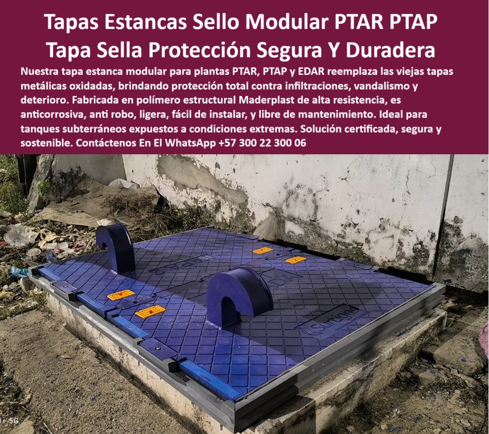 Tapas Para Tanques Subterráneos Tapa Planta De Tratamiento Ptap Ptar Edar Maderplast 0 sistema de protección estanca para plantas de agua sistema de cubrición estanca para plantas de tratamiento Tapa modular tanque exteriores “Cubierta plástica anticorrosiva para cámaras de inspección exterior”. - cubierta plástica reforzada sobre planta de tratamiento exterior. - cubierta-tanque-subterráneo. - ¿Existe una cubierta segura para tanques subterráneos industriales?. - solución de reemplazo a tapas metálicas oxidadas industriales. - acceso-seguro-exterior. - sistema-cubrimiento-ptar. - Solución estructural segura para instalaciones de agua crítica. - Solución de protección sin mantenimiento para plantas hidráulicas. - sistema de sellado profesional en polímero de alto desempeño. - tapa sellada contra vandalismo y filtraciones en zonas expuestas. - sistema de cubrimiento estanco para accesos enterrados. - tapa-estanca-modular. - tapa estructural sin óxido para cámaras técnicas exteriores. - Tapa ligera de alta resistencia para sistemas enterrados. - cubierta con agarre reforzado para zonas húmedas expuestas. - módulo de acceso técnico con resistencia antivandálica. - tapa modular estanca de alta seguridad para tanques industriales. - sistema de cubrición sellado para tanques subterráneos exteriores. - Nombre Optimizado de la Imagen: tapa-modular-estanca-exterior-cubierta-segura-planta-tratamiento.jpg. - Tapa plástica certificada para protección de pozos PTAP. - cubierta plástica anticorrosiva para plantas de tratamiento de aguas. - Descripción Optimizada de la Imagen: La imagen muestra una tapa estanca modular instalada en una planta exterior de tratamiento de aguas residuales. Esta estructura técnica está fabricada en copolímero estructural de alto desempeño, y sustituye tapas metálicas oxidadas que fallan ante la humedad, vandalismo y filtraciones. Su diseño modular con acabado antideslizante y cierre hermético proporciona seguridad operativa, durabilidad y resistencia total a la intemperie. Ideal para redes sanitarias y tanques enterrados en zonas industriales o urbanas de alto riesgo. Maderplast fabrica esta tapa certificada y libre de mantenimiento. Maderplast ofrece con esta solución máxima protección estructural, eficiencia técnica y sostenibilidad operativa.. - tapa técnica con sistema de anclaje seguro y sello estanco. - ¿Dónde compro tapas modulares estancas para plantas de agua?. - módulo de protección para cámaras técnicas expuestas al ambiente. - “Sistema de protección estanca para tanques subterráneos industriales”. - ¿Cuál es la mejor tapa para proteger cámaras en exteriores?. - “Solución estructural para cubrir accesos técnicos enterrados”. - estructura plástica estanca visible en zona de servicio hidráulico. - sistema modular hermético para infraestructura de aguas residuales. - cubierta industrial reforzada instalada en planta de agua. - tapa instalada en acceso subterráneo con cierre antivandálico. - tapa-anticorrosiva-plástica. - “Tapa modular en polímero reforzado para plantas de tratamiento”. - sistema de tapa modular sin filtraciones ni mantenimiento. - estructura de cubrimiento anticorrosiva para áreas industriales. - cubierta estanca probada contra infiltraciones y presión externa. - cubierta sin soldadura para plantas PTAR expuestas a riesgo. - estructura modular ligera sin riesgo de oxidación o deterioro. - cubierta modular para cámaras en zonas urbanas o rurales. - estructura-sin-oxidación. - tapa-sin-mantenimiento. - tapa exterior instalada en concreto sobre planta hidráulica. - Tapa plástica robusta para condiciones climáticas extremas. - tapa con acabado antideslizante y estructura de polímero técnico. - “Tapa industrial con sello modular resistente a ambientes extremos”. - sistema de cubrición seguro con sellado en marco estructural. - tapa-industrial-reforzada. - Tapa técnica reforzada para seguridad de redes sanitarias. - tapa modular azul instalada en tanque técnico subterráneo. - ¿Qué tapa usar para reemplazar las metálicas oxidadas?. - tapa exterior para zonas inseguras con cierre sellado. - ¿Qué tapa sirve para evitar vandalismo en redes sanitarias?. - protección-redes-sanitarias. - módulo-protección-hidráulica. - estructura segura de polímero sobre pozo en zona crítica 0 Tapas Para Tanques Subterráneos Tapa Planta De Tratamiento Ptap Ptar Edar Maderplast 0 sistema de protección estanca para plantas de agua, - sistema de cubrición estanca para plantas de tratamiento, - Tapa modular tanque exteriores