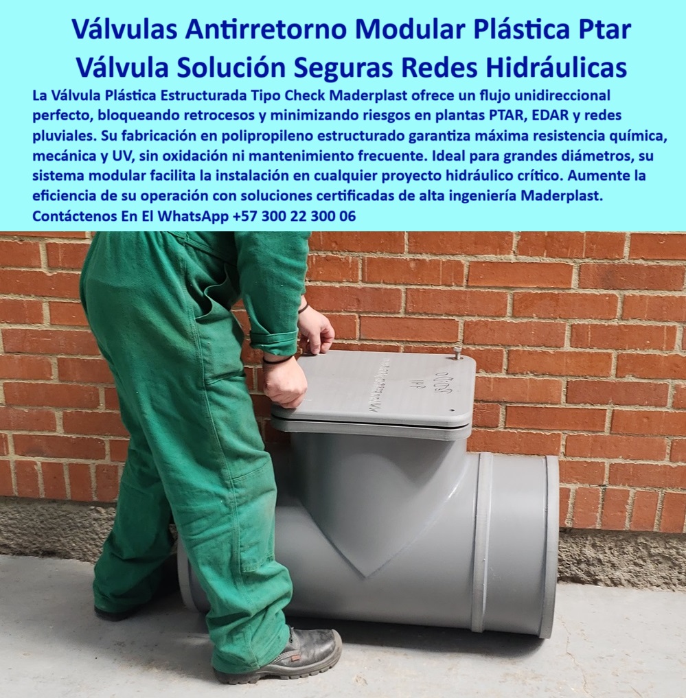Válvula Plástica Estructurada Tipo Check Con Compuerta Oscilante Maderplast 0 válvula antirretorno plástica de gran diámetro sistema antirretorno modular prefabricado válvula saneamiento prefabricada válvula unidireccional  válvulas plásticas con alta resistencia química, - válvulas plásticas prefabricadas para saneamiento, - soluciones certificadas, - válvula plástica gran diámetro alta resistencia química, - válvulas antirretorno certificadas alta ingeniería, - comprar válvulas antirretorno modulares, - válvula para flujo unidireccional redes hidráulicas seguras, - soluciones seguras en válvulas antirretorno, - válvulas plásticas para redes hidráulicas seguras, - válvulas check para proyectos hidráulicos críticos, - válvulas de polipropileno estructurado antirretorno, - eficiencia operativa, - válvulas check plásticas para grandes diámetros, - válvula check modular para bloqueo retrocesos en EDAR, - válvulas plásticas de gran diámetro para saneamiento precio, - Necesito un sistema antirretorno prefabricado para mi red, - la mejor válvula antirretorno modular plástico, - válvulas para aumentar la eficiencia operativa, - Recomendada válvulas antirretorno modulares para PTAR, - ¿Cuál es la mejor válvula unidireccional para aguas pluviales?, - válvulas resistentes a la mecánica y rayos UV, - comparación de sistemas antirretorno modulares prefabricados, - válvulas antirretorno modulares para PTAR, - válvulas unidireccionales para redes pluviales, - Descripción Optimizada de la Imagen Para Máxima Precisión: Observa la solución robusta y eficiente para la seguridad de tus redes hidráulicas: la Válvula Antirretorno Modular Plástica de Maderplast . Esta válvula plástica estructurada tipo check ofrece un flujo unidireccional perfecto, bloqueando retrocesos y minimizando riesgos en plantas PTAR, EDAR y redes pluviales. Su fabricación en polipropileno estructurado garantiza máxima resistencia química, mecánica y UV, sin oxidación ni mantenimiento frecuente. Ideal para grandes diámetros, su sistema modular facilita la instalación en cualquier proyecto hidráulico crítico. Aumente la eficiencia de su operación con soluciones certificadas de alta ingeniería Maderplast . Elige la confiabilidad y adaptabilidad que solo Maderplast puede ofrecer para tus sistemas de gran escala., - válvula antirretorno modular, - válvulas de gran diámetro, - sistemas antirretorno modulares prefabricados, - válvulas para minimizar riesgos en plantas PTAR, - válvulas check plasticas para aguas pluviales, - válvulas plásticas ptar, - proveedores de válvulas plásticas modulares para saneamiento, - dónde consigo válvulas antirretorno modulares grandes, - alta resistencia química, - valvula antirretorno modular plastico para grandes diametros, - válvula modular plástico sin oxidación gran diámetro, - válvulas modulares fáciles de instalar, - alternativas a válvulas antirretorno metálicas para grandes diámetros, - válvulas para bloquear retrocesos en EDAR, - prefabricado-saneamiento, - NOMBRE OPTIMIZADO DE LA IMAGEN: Válvula Plástica Estructurada Tipo Check Antirretorno Modular Maderplast - válvula antirretorno plástico de gran diámetro - sistema antirretorno modular prefabricado - válvula-saneamiento-prefabricada - válvula unidireccional, - sistema antirretorno, - válvulas modulares para redes de gran diámetro, - válvula antirretorno certificada para proyectos críticos, - válvula unidireccional, - valvula plastica estructurada para saneamiento prefabricada, - válvula antirretorno prefabricada fácil instalación modular, - válvulas antirretorno con sistema modular, - sistema antirretorno prefabricado para redes de saneamiento, - redes hidráulicas seguras, - valvulas plasticas para flujo unidireccional, - válvulas plásticas para redes hidráulicas extensas, - válvulas industriales plásticas de gran tamaño, - válvulas unidireccionales con mejor eficiencia para redes pluviales, - valvula unidireccional plastico para redes pluviales PTAR, - válvulas antirretorno sin oxidación ni mantenimiento, - soluciones innovadoras en válvulas antirretorno para PTAR 0 Válvula Plástica Estructurada Tipo Check Con Compuerta Oscilante Maderplast 0 válvula antirretorno plástica de gran diámetro, - sistema antirretorno modular prefabricado, - válvula-saneamiento-prefabricada, - válvula unidireccional 
