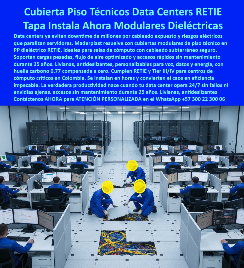 Cubiertas salas de servidores de cómputo data centers Maderplast 0 Cubierta centros de cómputo o espacios con cableado subterráneo Piso técnico modular dieléctrico cuartos eléctricos y cableado estructurado seguro y resistente Sistema de piso PP Cubiertas salas de servidores de cómputo data centers Maderplast 0 Cubierta centros de cómputo o espacios con cableado subterráneo Piso técnico modular dieléctrico cuartos eléctricos y cableado estructurado seguro y resistente Sistema de piso PP