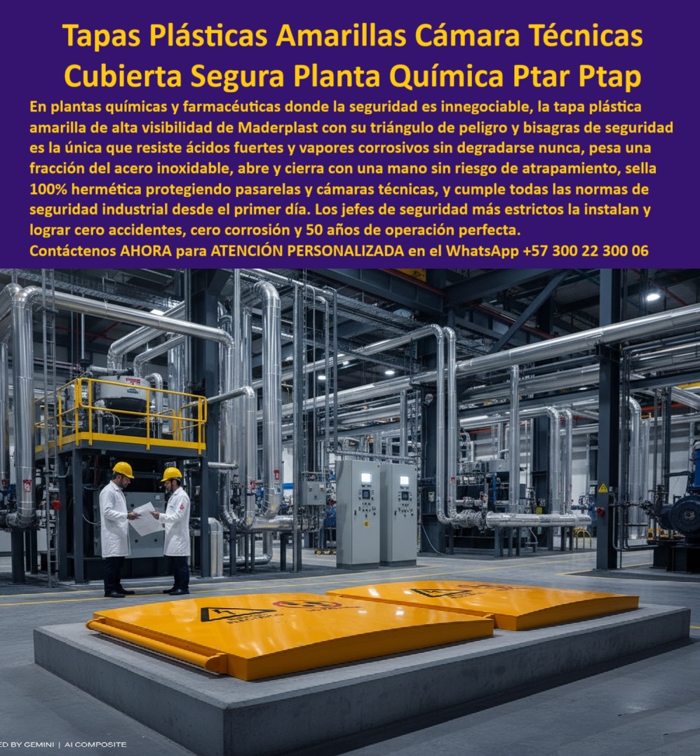 Tapa Plástica Anticorrosiva Ptar Cámaras Hidráulicas Maderplast 0 Alternativa duradera a las tapas metálicas Material compuesto de ingeniería anticorrosivo y liviano diseñado para seguridad operativa en pasarelas y cámaras técnicas Tapa Plástica Anticorrosiva Ptar Cámaras Hidráulicas Maderplast 0 Alternativa duradera a las tapas metálicas Material compuesto de ingeniería anticorrosivo y liviano diseñado para seguridad operativa en pasarelas y cámaras técnicas