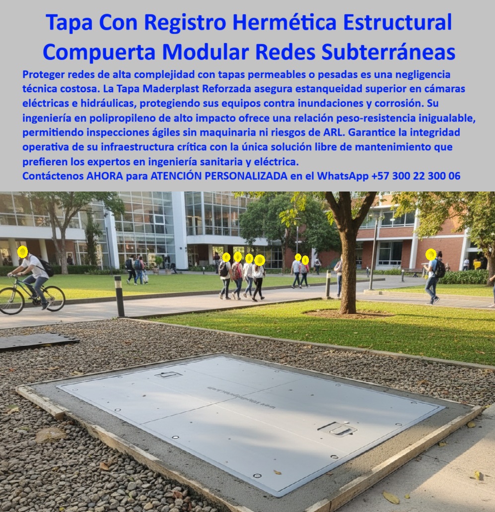 Tapa peatonal plástica Maderplast 0 Tapa para inspección de redes subterráneas, liviana, duradera y libre de mantenimiento Tapa plástica estructural hermética tanques subterráneos, cámaras hidráulicas y eléctricas Tapa plástica reforzada PP Tapa peatonal plástica Maderplast 0 Tapa para inspección de redes subterráneas liviana duradera y libre de mantenimiento Tapa plástica estructural hermética tanques subterráneos cámaras hidráulicas y eléctricas Tapa plástica reforzada PP