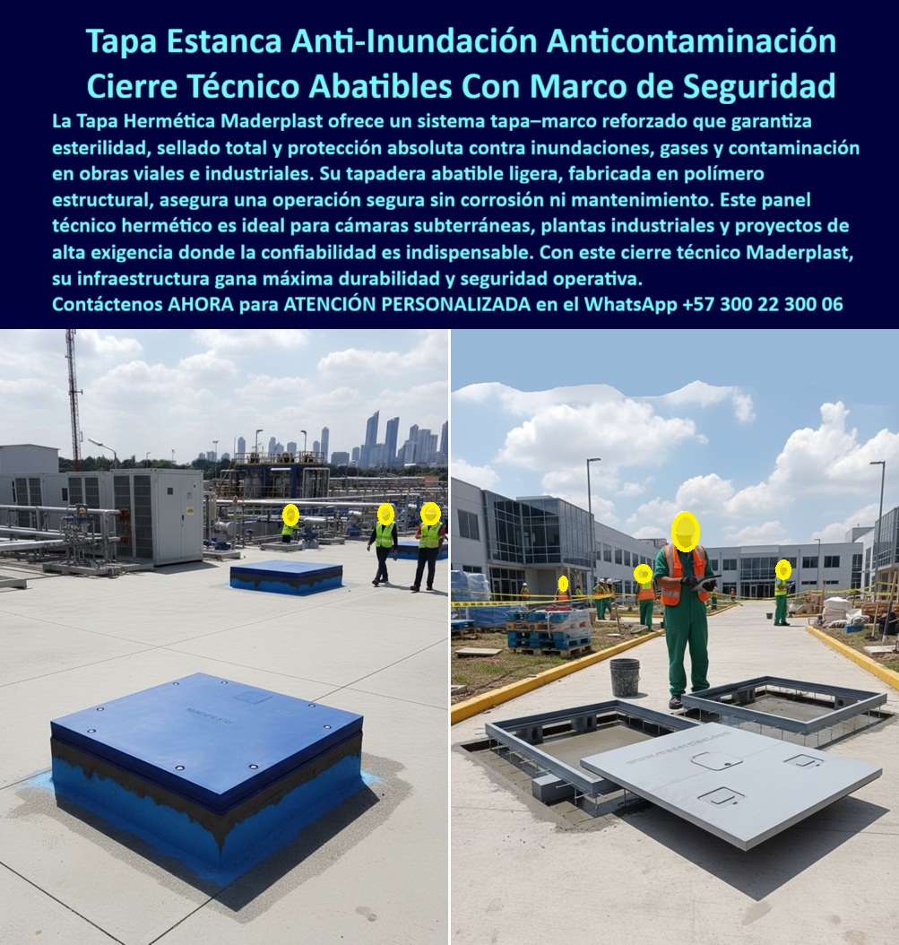 Tapas Herméticas Anti Inundación Anti Contaminación de Seguridad Maderplast 0 tapa y marco seguridad esterilidad ligeras tapas abatibles industriales herméticas obras viales Tapas Herméticas con marco Hermético en el sector de la construccion PP Tapas Herméticas Anti Inundación Anti Contaminación de Seguridad Maderplast 0 tapa y marco seguridad esterilidad ligeras tapas abatibles industriales herméticas obras viales Tapas Herméticas con marco Hermético en el sector de la construccion PP