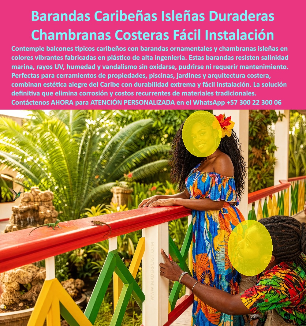 Balcones Típicos Caribeños Barandas Ornamentales Maderplast - Chambranas Caribeñas Arquitectura Isleña, Barandas típicas del Caribe en plástico de alta ingeniería, Baranda Isleña Típica Plástica Fácil Instalación Duradera, Cerramientos PP Balcones Típicos Caribeños Barandas Ornamentales Maderplast Chambranas Caribeñas Arquitectura Isleña Barandas típicas del Caribe en plástico de alta ingeniería Baranda Isleña Típica Plástica Fácil Instalación Duradera Cerramientos PP