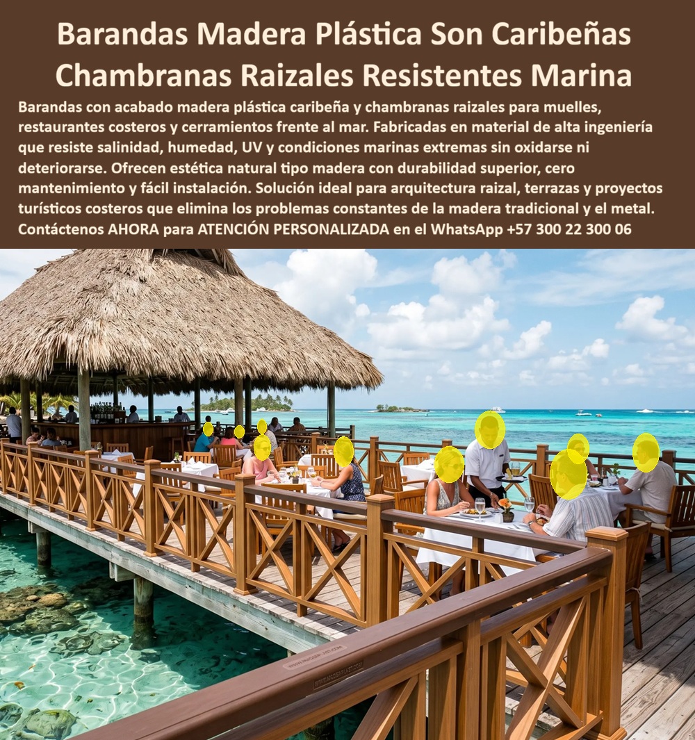 Baranda Madera Plástica Caribeña Rejas Chambranas Maderplast - Barandas Arquitectura Raizal Caribeña, Chambranas Restaurantes Costaneros, Chambrana Raizal Costera Plástica Resistente Intemperie Marina, Chambranas caribeñas autóctonas muelles Bar Baranda Madera Plástica Caribeña Rejas Chambranas Maderplast Barandas Arquitectura Raizal Caribeña Chambranas Restaurantes Costaneros Chambrana Raizal Costera Plástica Resistente Intemperie Marina Chambranas caribeñas autóctonas muelles Bar