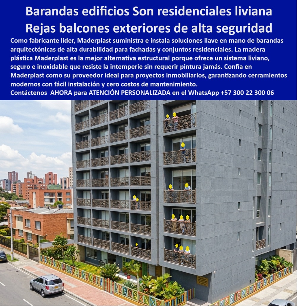 Barandas Edificios Livianas Alta Seguridad Exterior Reja Balcón Maderplast - Barandas Edificios Residenciales Anticorrosivas Livianas Alta Durabilidad, Barandas Balcones de Edificios Inoxidables Sin Mantenimiento Fácil Instalación, Pasamanos Bara Barandas Edificios Livianas Alta Seguridad Exterior Reja Balcón Maderplast Barandas Edificios Residenciales Anticorrosivas Livianas Alta Durabilidad Barandas Balcones de Edificios Inoxidables Sin Mantenimiento Fácil Instalación Pasamanos Bara