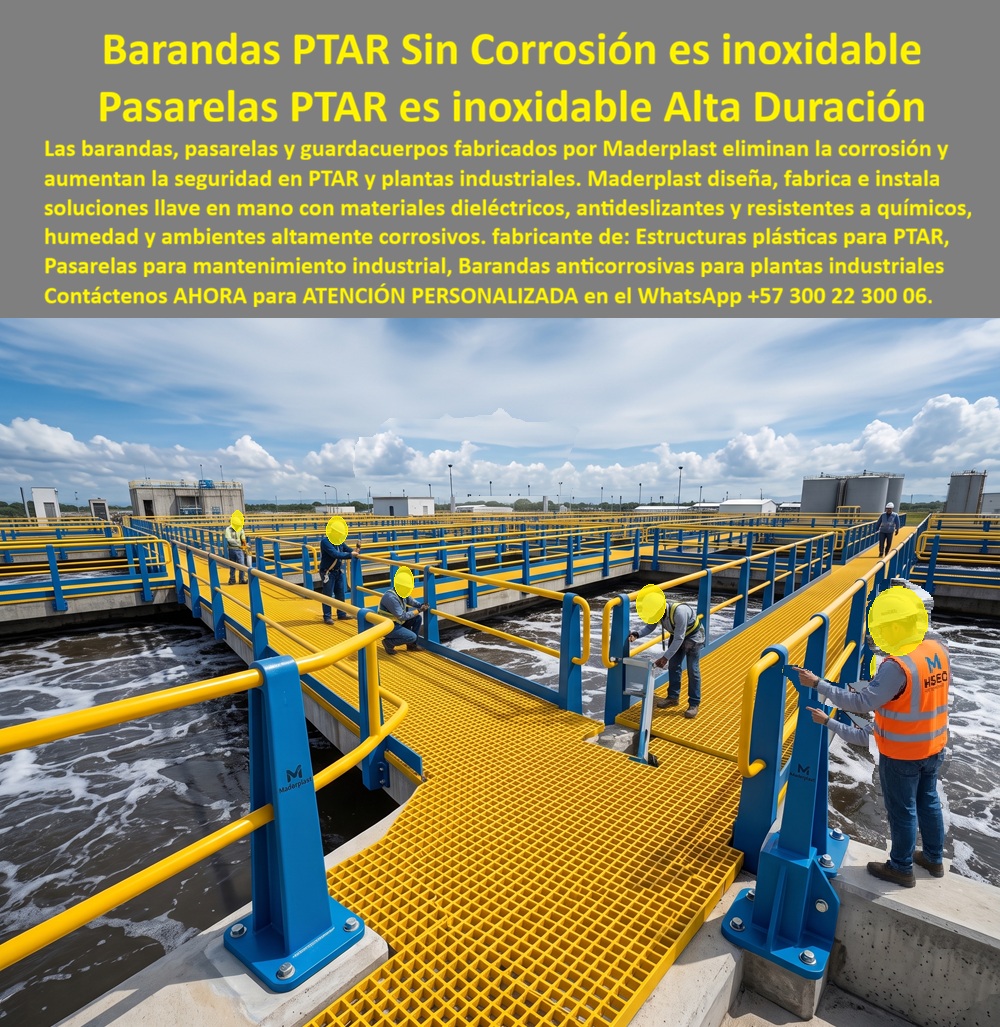 Barandas Pasarelas PTAR Alta Resistencia Química Camino PTAR Maderplast Pasarelas industriales dieléctricas listas instalar Pasarelas Antideslizantes PTAR Resistentes A Corrosión Química Total Guardacuerpos plantas de tratamiento de agua Ptar Barandas Pasarelas PTAR Alta Resistencia Química Camino PTAR Maderplast Pasarelas industriales dieléctricas listas instalar Pasarelas Antideslizantes PTAR Resistentes A Corrosión Química Total Guardacuerpos plantas de tratamiento de agua Ptar