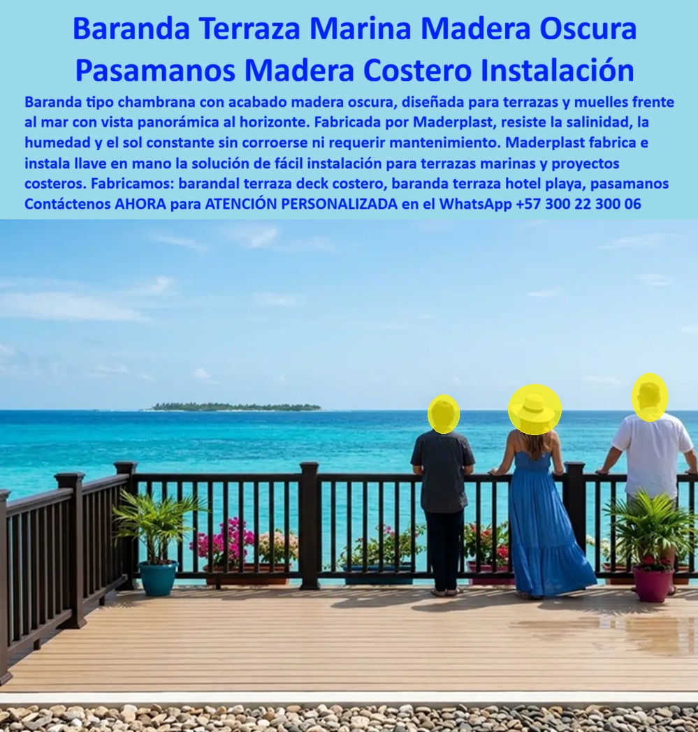 Barandas Terrazas Inmunes A La Salinidad Baranda Madera Maderplast - Pasamanos Terrazas Marinas Anticorrosivos Fácil Instalación, Barandales Marinos Libres De Mantenimiento, Cerramientos con acabado madera anticorrosivo, Chambrana muelle Barandas Barandas Terrazas Inmunes A La Salinidad Baranda Madera Maderplast Pasamanos Terrazas Marinas Anticorrosivos Fácil Instalación Barandales Marinos Libres De Mantenimiento Cerramientos con acabado madera anticorrosivo Chambrana muelle Barandas