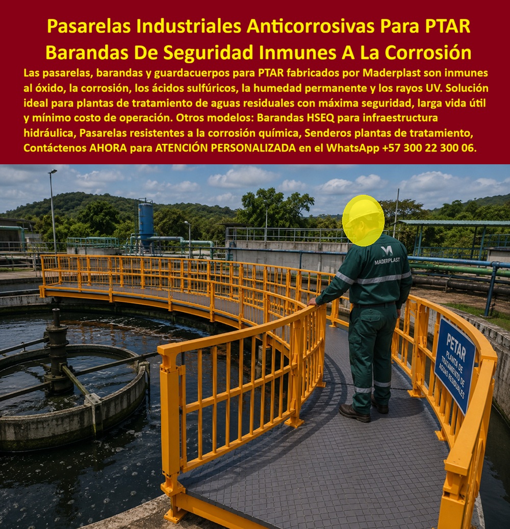 Pasarelas con Barandas Ptar Anticorrosivas Senderos PTAR Maderplast - Pasarelas Industriales con Barandas de Seguridad Tratamiento Aguas, Barandas PTAR Anticorrosivas Seguridad Industrial Total, Guardacuerpos para plantas de tratamiento de agua a Pasarelas con Barandas Ptar Anticorrosivas Senderos PTAR Maderplast Pasarelas Industriales con Barandas de Seguridad Tratamiento Aguas Barandas PTAR Anticorrosivas Seguridad Industrial Total Guardacuerpos para plantas de tratamiento de agua a