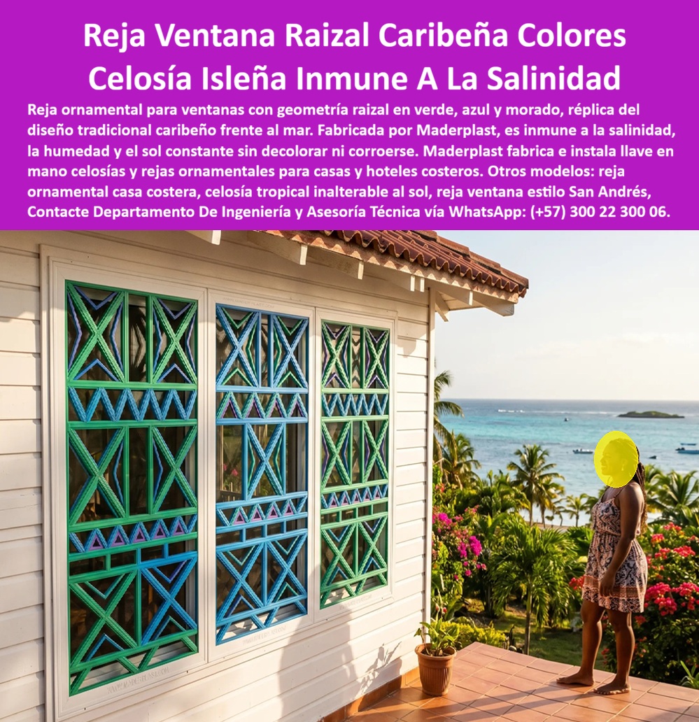 Rejas Coloniales Tropicales Celosía Caribeña Decorativa Maderplast - Rejas Ornamentales Raizales Ventanas y Puertas Caribeñas, Celosía Ventana Isleña Plástica Resistente Salinidad Marina, Rejas ornamentales raizales inalterables frente al mar, PP Rejas Coloniales Tropicales Celosía Caribeña Decorativa Maderplast Rejas Ornamentales Raizales Ventanas y Puertas Caribeñas Celosía Ventana Isleña Plástica Resistente Salinidad Marina Rejas ornamentales raizales inalterables frente al mar PP