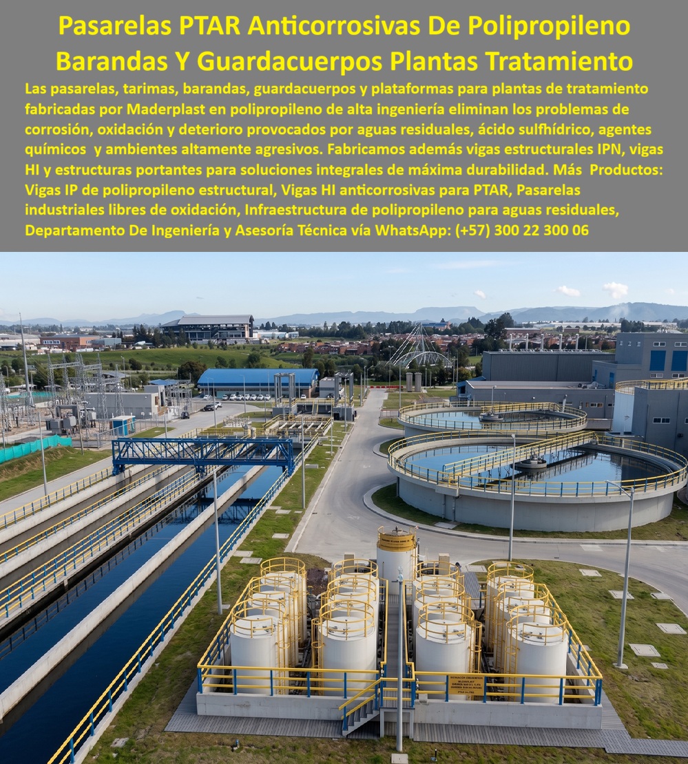 Sistema Barandas Sendero PTAR Pasarelas Plataformas Maderplast - Pasarela Tarima PTAR Resistente Químicos Pasarelas con Barandas de Seguridad Anticorrosivas PTAR, Pasarelas Industriales PTAR Libres De Corrosión Permanente, Sistema Barand Sistema Barandas Sendero PTAR Pasarelas Plataformas Maderplast Pasarela Tarima PTAR Resistente Químicos Pasarelas con Barandas de Seguridad Anticorrosivas PTAR Pasarelas Industriales PTAR Libres De Corrosión Permanente Sistema Barand