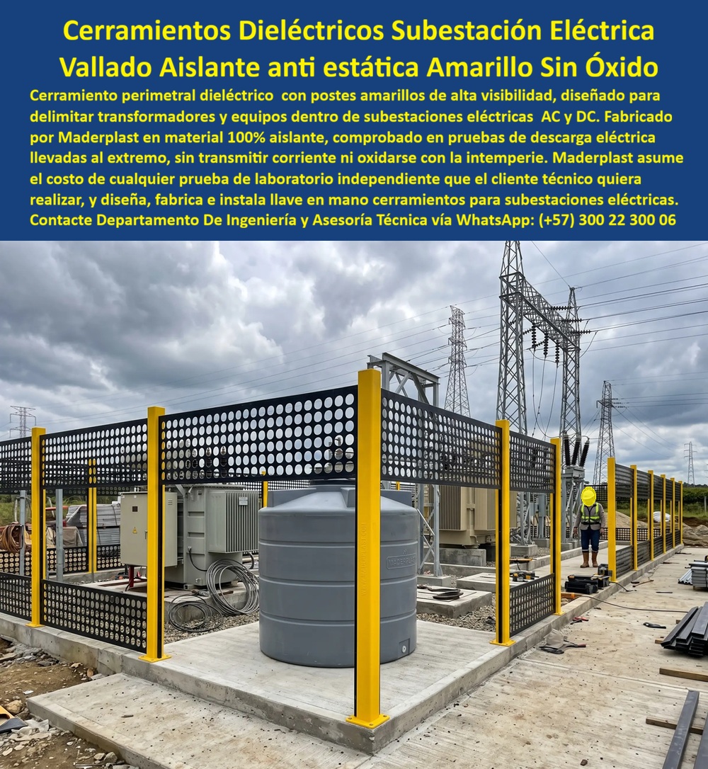 Vallado Dieléctrico Anti Descarga Eléctrica Cerramientos Seguridad Maderplast - Cercas antiestáticas para subestaciones eléctricas, Cerramientos Dieléctricos Antiestáticos Subestaciones Eléctricas, Cerramientos dieléctricos aislantes AC y DC Vallado Dieléctrico Anti Descarga Eléctrica Cerramientos Seguridad Maderplast Cercas antiestáticas para subestaciones eléctricas Cerramientos Dieléctricos Antiestáticos Subestaciones Eléctricas Cerramientos dieléctricos aislantes AC y DC