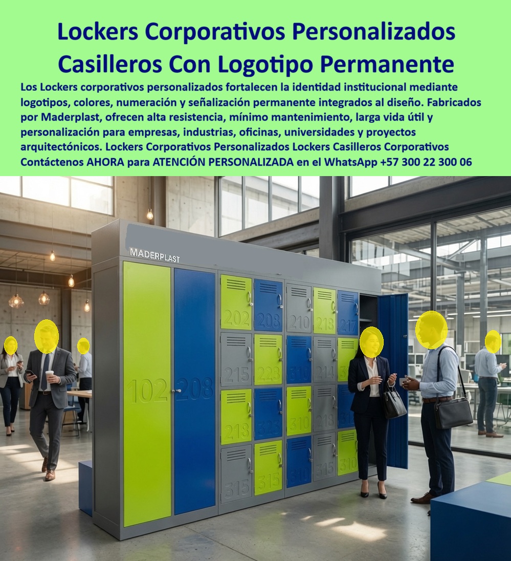 Casilleros Personalizados Para Empresas Lockers con logotipo Maderplast - Cada locker puede incorporar logotipos, señalización e identificación permanente, Fabricamos lockers únicos para fortalecer la imagen institucional, Locker corporativo Casilleros Personalizados Para Empresas Lockers con logotipo Maderplast Cada locker puede incorporar logotipos señalización e identificación permanente Fabricamos lockers únicos para fortalecer la imagen institucional Locker corporativo