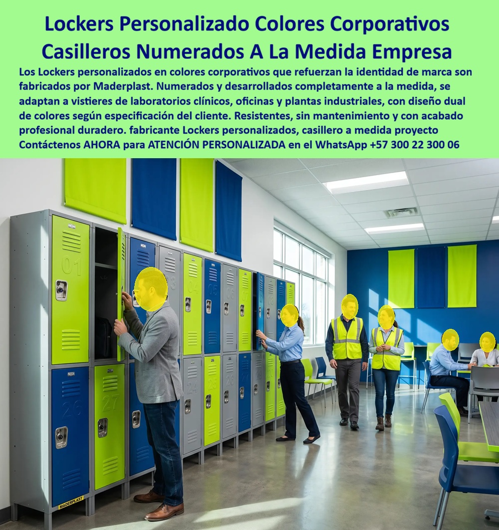 Casilleros Personalizados Para Empresas Lockers con logotipo Maderplast - Locker numerado en dos colores corporativos para vestier de laboratorio clínico, Cada proyecto se desarrolla completamente a la medida, Casilleros personalizados VIP Casilleros Personalizados Para Empresas Lockers con logotipo Maderplast Locker numerado en dos colores corporativos para vestier de laboratorio clínico Cada proyecto se desarrolla completamente a la medida Casilleros personalizados VIP