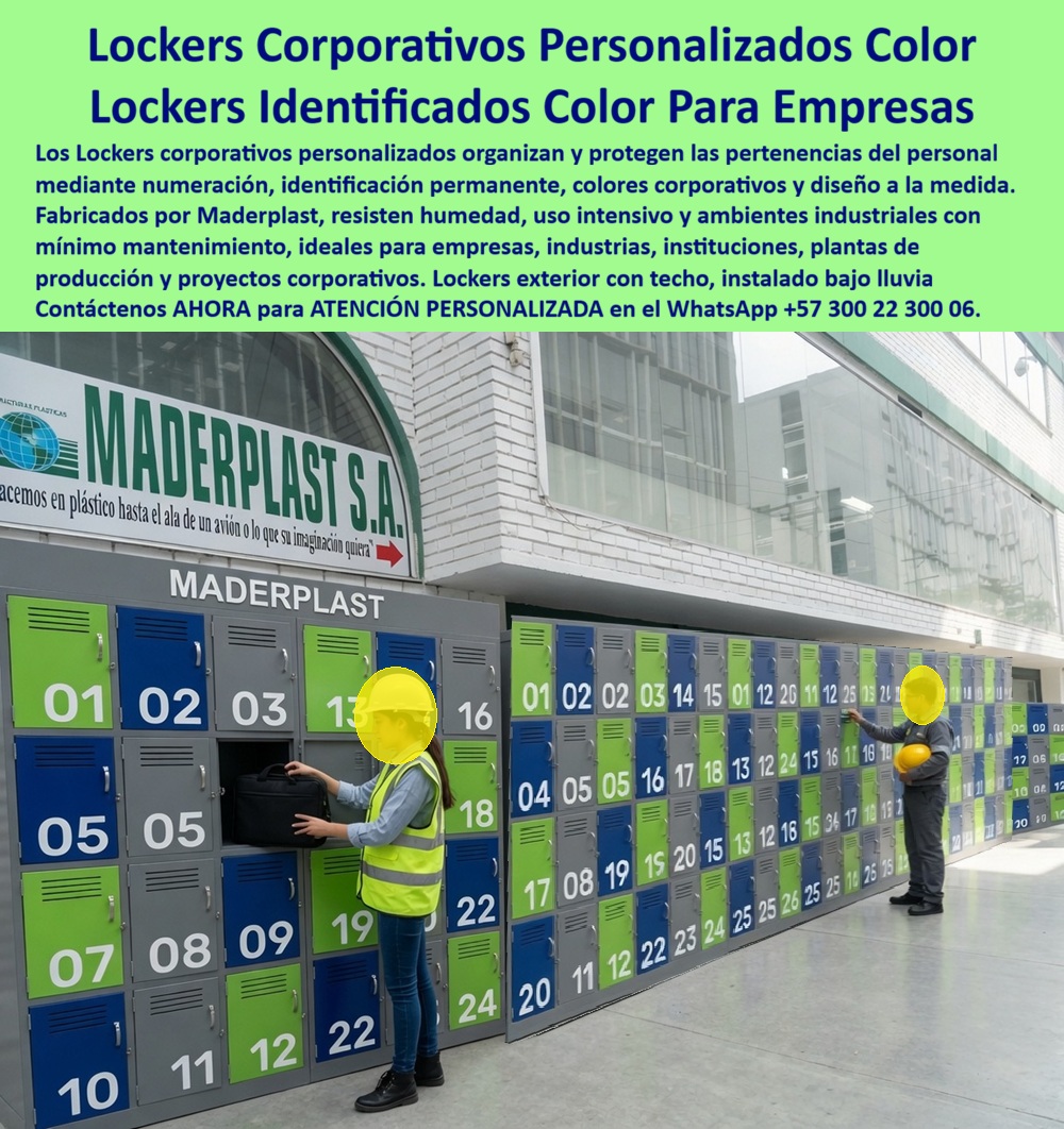 Casilleros Personalizados Para Empresas Lockers con logotipo Maderplast - Lockers corporativos, Lockers identificados, Fabricación De Lockers Personalizados Empresas, Industrias Instituciones, Locker exterior con techo, instalado bajo lluvia Casilleros Personalizados Para Empresas Lockers con logotipo Maderplast Lockers corporativos Lockers identificados Fabricación De Lockers Personalizados Empresas Industrias Instituciones Locker exterior con techo instalado bajo lluvia