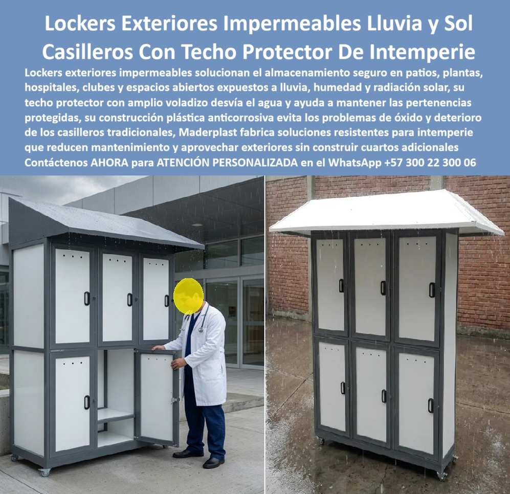 Lockers Exteriores Impermeable A Lluvia Y Sol Casilleros exterior Maderplast - Lockers Exteriores Con Techo Protector Contra Lluvia Y Sol, Casilleros Lockers Espacios Abiertos Con Protección Solar Y Contra La Humedad, Locker blanco en luuvia Lockers Exteriores Impermeable A Lluvia Y Sol Casilleros exterior Maderplast Lockers Exteriores Con Techo Protector Contra Lluvia Y Sol Casilleros Lockers Espacios Abiertos Con Protección Solar Y Contra La Humedad Locker blanco en luuvia
