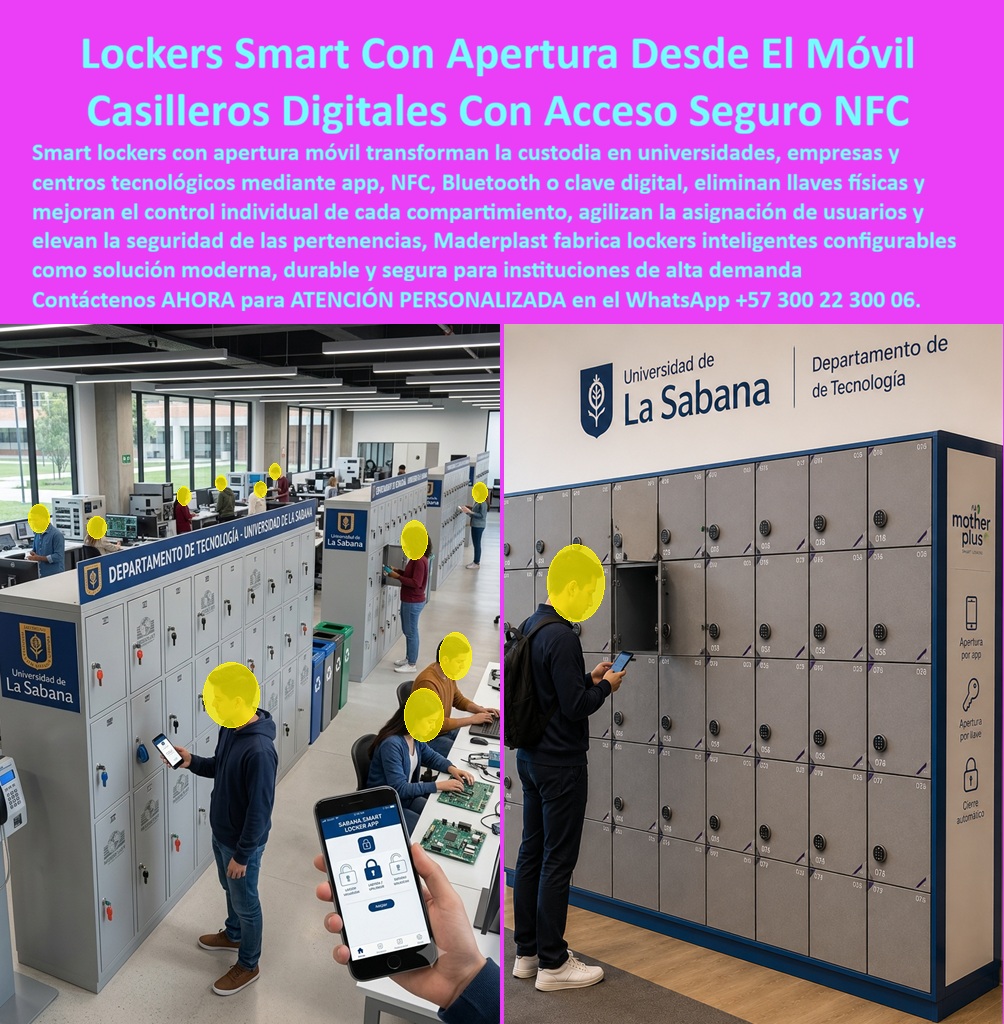 Lockers Inteligentes Smart Locker Con Aplicación Bluetooth NFC QR Maderplast - Smart lockers con chapa electrónica y clave digital, Sistema De Lockers Inteligentes Control Seguro, Casilleros con control de apertura por app móvil, Lockers NFC Lockers Inteligentes Smart Locker Con Aplicación Bluetooth NFC QR Maderplast Smart lockers con chapa electrónica y clave digital Sistema De Lockers Inteligentes Control Seguro Casilleros con control de apertura por app móvil Lockers NFC