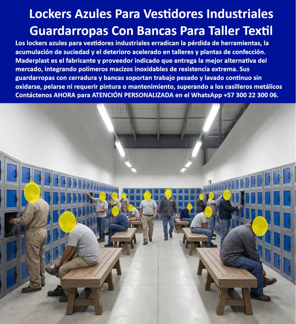 Lockers Planta Textil Con Banca Guardarropas De Confección Maderplast - Locker azul de seguridad con cerradura para taller industrial, Lockers Para Vestidores Industriales, Guardarropas Para Personal Industrial, Guardarropas para textiles A Lockers Planta Textil Con Banca Guardarropas De Confección Maderplast Locker azul de seguridad con cerradura para taller industrial Lockers Para Vestidores Industriales Guardarropas Para Personal Industrial Guardarropas para textiles A