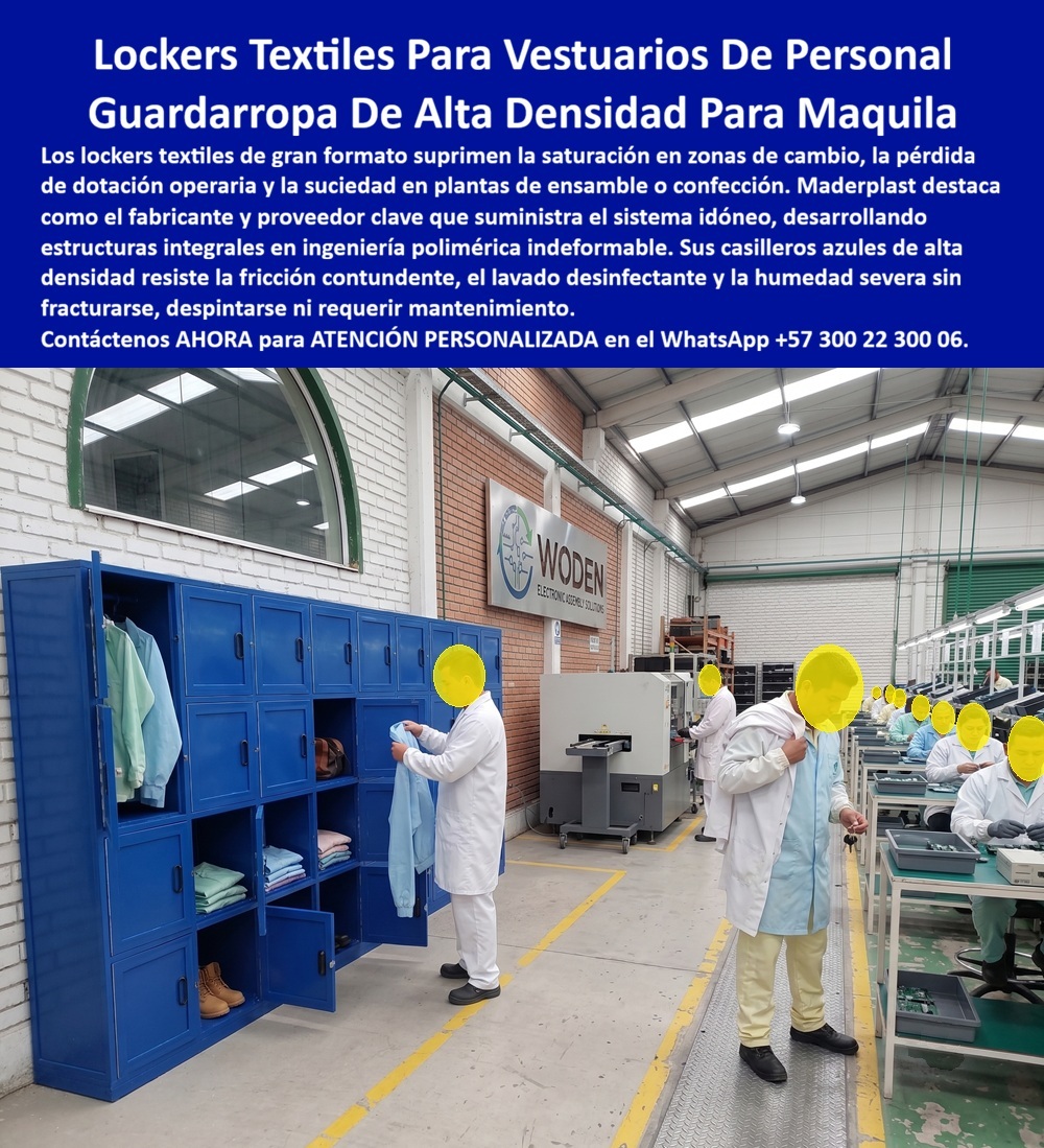 Lockers Planta Textil Con Banca Guardarropas De Confección Maderplast - Lockers textiles para vestuarios de personal, Locker azul de gran formato para vestidor de personal masculino, Guardarropas de alta densidad para maquiladoras, Vestidor Lockers Planta Textil Con Banca Guardarropas De Confección Maderplast Lockers textiles para vestuarios de personal Locker azul de gran formato para vestidor de personal masculino Guardarropas de alta densidad para maquiladoras Vestidor