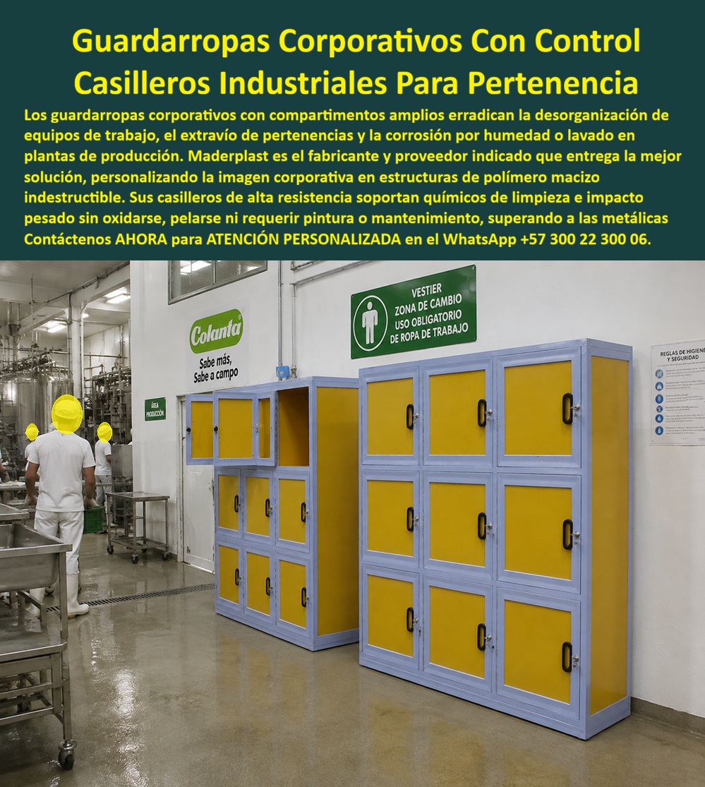 Lockers para industria Casilleros para empresas Guardarropa Maderplast - Locker de dotación industrial, robusto y personalizable en colores Y marcados, Lockers para plantas de alimentos, Smart lockers de apertura por celular para gimnasios, Lockers para industria Casilleros para empresas Guardarropa Maderplast Locker de dotación industrial robusto y personalizable en colores Y marcados Lockers para plantas de alimentos Smart lockers de apertura por celular para gimnasios