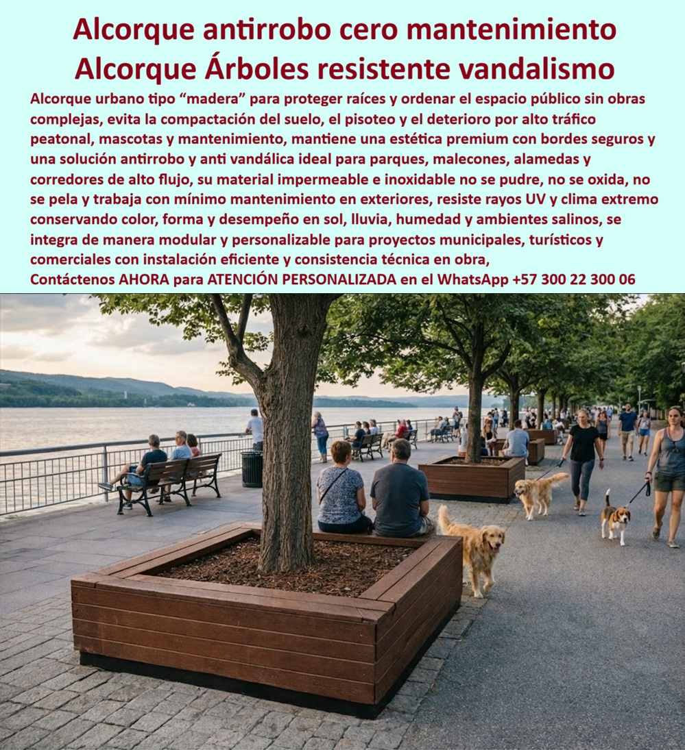 Alcorque Mueble Protector Raíces Árbol Ornamental Inoxidable Maderplast Alcorque Urbano Modular Fácil Instalación Paisajismo Sostenible Duradero Alcorque Protector Árbol Resistente Exterior Rejilla tipo forja árboles Alcorque Mueble Protector Raíces y Paisajismo Sostenible Duradero Maderplast Ingeniería de Protección Arbórea:  Visualice la protección integral del arbolado urbano convertida en mobiliario estético funcional con el Alcorque Mueble Protector de Raíces Maderplast. Esta estructura elevada cuadrada de apariencia madera no solo delimita, sino que dignifica el espacio vital de cada árbol en su proyecto. Diseñado estratégicamente para corredores de alto flujo peatonal, este cajón robusto actúa como barrera física que evita la compactación del suelo causada por el pisoteo constante de peatones y mascotas, permitiendo que el sistema radicular respire y se nutra sin impedimentos. Fabricado mediante procesos industriales controlados en polímeros de ingeniería macizos de color café, ofrece la calidez visual de la madera natural, pero constituye una fortaleza técnica: es 100% hidrófugo, inmune a la corrosión por orina de perros, resistente al vandalismo y libre de pudrición o plagas. Es la inversión inteligente que reduce drásticamente la mortalidad de árboles jóvenes y elimina los costos de mantenimiento de jardinería y carpintería por más de 20 años en malecones, parques y alamedas.  Para los ingenieros paisajistas y directores de parques que buscan soluciones definitivas, la pregunta recurrente es qué protectores para árboles en espacio público no se pudren con la humedad constante. La respuesta técnica irrefutable es el Alcorque Protector Árbol Resistente Exterior de Maderplast. Su composición plástica es químicamente inerte a la humedad del suelo y a la lluvia, eliminando la pudrición para siempre. Cuando el objetivo es encontrar jardineras cuadradas para árboles que resisten golpes y vandalismo, nuestro sistema modular ofrece una estructura sólida de alto impacto que protege el tronco y raíces sin astillarse. Además, resolvemos el problema de la compactación del suelo: al instalar nuestros alcorques elevados, se crea un límite físico y visual claro que disuade el tránsito sobre la zona radicular, mejorando la salud del árbol y la estética del paisaje urbano.  Desde una perspectiva de gestión de activos verdes y rentabilidad, la comparativa de costos de ciclo de vida entre bordes de madera tratada y polímero Maderplast es contundente. Mientras la madera exige reemplazar cada 3-5 años por degradación biológica, Maderplast perdura décadas, amortizando su costo inicial rápidamente. Somos el Alcorque Urbano Modular Fácil Instalación ideal para zonas salinas por ser inoxidable; nuestro diseño tipo mobiliario ordena el espacio público y utiliza materiales recuperados, sumando valor ecológico al proyecto. En Maderplast activamos los disparadores de compra necesarios: solicite cotización, personalización de dimensiones, planos de detalle y fichas técnicas. Como fabricantes colombianos, nuestro lema es "en plástico le hacemos hasta el ala de un avión", garantizando soluciones como la Rejilla tipo forja árboles y estructuras protectoras para arbolado viario.  EL TESTIMONIO PROFESIONAL DE ÉXITO: DE CASO DE ÉXITO  “El proyecto de arborización del malecón estaba fracasando y perdiendo inversión. Soy la ingeniera paisajista Clara Morales, directora de parques y jardines de un municipio costero. Los árboles jóvenes morían por la compactación del suelo causada por el pisoteo, y los cercos de madera que instalamos se pudrieron en un año por la brisa marina, dando un aspecto de abandono. implementamos el alcorque mueble protector maderplast en 200 árboles. La instalación elevada protegió el sustrato inmediatamente. En dos años, la tasa de supervivencia de los árboles subió al 98%, creciendo fuertes y sanos. los alcorques siguen intactos, pareciendo madera nueva, sin haber gastado un peso en barniz. maderplast no solo protegió la naturaleza, sino que blindó nuestro presupuesto operativo.”  Para efectuar el Soporte técnico y eliminar cualquier duda con Garantía 5 años o cualquier temor al firmar la orden de compra, es fundamental abordar la sostenibilidad de la inversión verde. Ingeniero o Director, al especificar el Alcorque Mueble Maderplast, usted está asegurando el éxito de su plan de arborización. No está comprando simples cajones; está adquiriendo un sistema de soporte vital para sus árboles que evita la pérdida de especímenes costosos. Elimina el riesgo de detrimento patrimonial por muerte de material vegetal y deterioro de infraestructura. Maderplast le entrega la garantía de un material eterno y el respaldo de una fabricación industrial certificada. Usted tiene la certeza de que su parque será un pulmón verde vibrante y ordenado, libre de costos ocultos de mantenimiento.  Asegure la vida de sus árboles y la belleza de su paisaje con la única protección diseñada para durar tanto como el bosque mismo. Contáctenos AHORA para recibir ATENCIÓN PERSONALIZADA, planes y cotización en el WhatsApp +57 300 22 300 06.