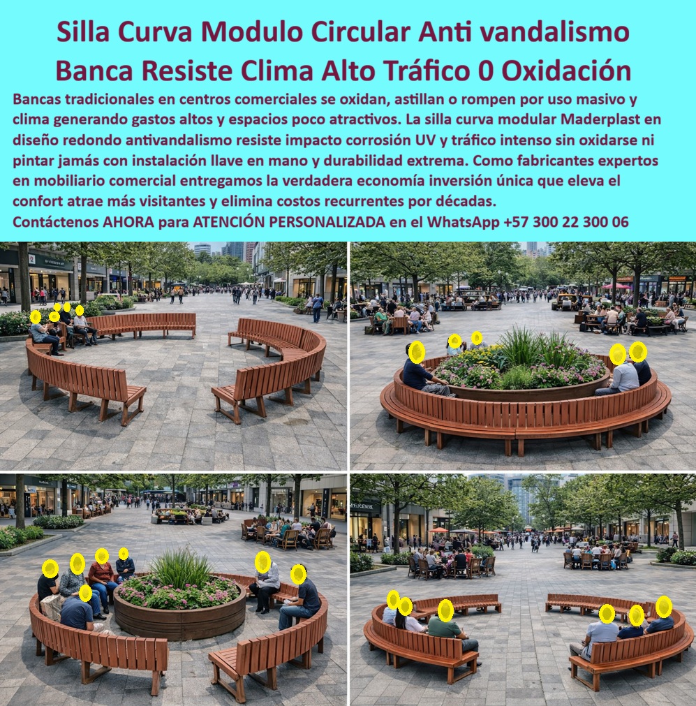 Silla Curva Modular Circular Redonda Mobiliario Comercial Rotonda Maderplast 0 Silla Curva Comercial Antivandalismo Silla Curva Comercial Sin Oxidación Banca Modular Resistente Clima Instalación Llave Mano Asientos circular Silla Curva Modular Circular y Rotondas de Asiento Cero Oxidación Maderplast, Ingeniería Urbana y Rentabilidad Operativa: Al visualizar la imponente rotonda de descanso urbano presentada en la imagen, usted no está observando un simple mobiliario decorativo, sino una solución de ingeniería sanitaria y estructural diseñada para transformar el espacio público. La Silla Curva Modular Circular Maderplast se concibe para "abrazar" la arquitectura de plazas y centros comerciales de alto tráfico, creando puntos de encuentro icónicos mediante configuraciones en "S", círculos completos o semi círculos alrededor de jardineras y fuentes. Fabricado en plásticos de ingeniería de alta densidad con apariencia de madera premium, este sistema de asientos concéntricos supera las limitaciones físicas de los materiales tradicionales: es 100% inmune a la corrosión, no se astilla, no se pudre por la humedad del riego y resiste el vandalismo agresivo, soportando el uso masivo diario y la intemperie extrema sin requerir jamás una gota de barniz o pintura. Es la materialización definitiva del concepto "Instalar y Olvidar" que moderniza el espacio público, optimiza el flujo peatonal y elimina los costos operativos de mantenimiento por más de 20 años.  Para los arquitectos paisajistas y gerentes de centros comerciales que buscan integrar la naturaleza con el confort urbano, la pregunta crítica es dónde comprar bancas curvas para rodear jardines que no se pudran con el riego constante. La respuesta técnica y financiera es el sistema de sillas curvas Maderplast. Sus módulos de radio variable se adaptan milimétricamente a cualquier jardinera o árbol, resistiendo la humedad permanente sin degradarse, a diferencia de la madera que inevitablemente sucumbe a hongos y pudrición. Cuando la prioridad es encontrar mobiliario circular antivandálico para plazas comerciales exteriores, los sistemas rotonda Maderplast garantizan integridad total ante golpes, patadas y graffitis, consolidándose como la opción más segura y rentable para zonas de alto impacto peatonal donde el mobiliario frágil representa un riesgo de responsabilidad civil y un gasto constante de reposición. Además, si su proyecto requiere bancas modulares que sirvan para hacer formas orgánicas, nuestros módulos de plástico de ingeniería permiten diseñar "serpientes" o círculos infinitos, liberando la creatividad arquitectónica sin los problemas de oxidación del metal ni el mantenimiento esclavo de la madera.  Desde una perspectiva de rentabilidad financiera, el análisis comparativo entre mobiliario urbano de plástico de ingeniería versus madera en centros comerciales es contundente. Maderplast es financieramente superior pues elimina el 100% del Costo Operativo (OPEX) de mantenimiento, logrando un retorno de la inversión en menos de dos años al evitar los ciclos perpetuos de lijado, barnizado y reemplazo de tablas podridas. Para fomentar la interacción social en espacios públicos, el diseño estratégico dicta la instalación de bancas circulares que crean "ágoras" naturales, facilitando la conversación cara a cara y aumentando el tiempo de permanencia del usuario, lo que se traduce directamente en mayor consumo en los locales circundantes. Somos proveedores de bancas curvas de alta resistencia aptas para proyectos LEED, ya que nuestra composición de material recuperado suma puntos en certificación sostenible, ofreciendo durabilidad extrema y estética arquitectónica sin la huella de carbono asociada al mantenimiento químico recurrente.  En Maderplast, activamos los "buyer triggers" necesarios para agilizar su proyecto: solicite ahora mismo cotización, personalización de radios y colores, planos de configuración modular, renders de integración paisajística y producción en serie. Como fabricantes expertos, convertimos sus ideas en realidad. Ya sea que necesite bancas curvas para centros comerciales exteriores, mobiliario urbano circular de alta resistencia o sillas modulares para rodear árboles y jardines, tenemos la solución definitiva. Ofrecemos asientos tipo rotonda para plazas públicas y bancas de diseño orgánico sin mantenimiento que actúan como equipamiento urbano antivandálico duradero. Nuestra oferta incluye bancas de plástico reciclado apariencia madera para zonas de alto tráfico, sistemas de asientos curvos configurables y bancas perimetrales para jardineras grandes. Maderplast es la arquitectura comercial con mobiliario flexible que entrega bancas inoxidables para climas extremos y diseño de plazas con asientos concéntricos que no necesitan pintura, asegurando una inversión única y permanente.  "convertimos pasillos muertos en zonas de experiencia rentables", confirma la arquitecta valeria sanclemente, gerente de experiencia y operaciones del mall plaza central en medellín y bogotá, quien relata cómo revitalizaron su espacio: "teníamos grandes pasillos y plazas secas donde la gente transitaba sin detenerse. Las bancas rectas de metal y madera eran incómodas y siempre estaban en reparación. Al implementar el sistema de silla curva modular maderplast, creamos islas de descanso circulares alrededor de nueva vegetación. La flexibilidad de los módulos nos permitió 'dibujar' con las bancas, guiando el flujo hacia las vitrinas. El resultado fue contundente: el tiempo de permanencia aumentó un 35% y la gente ama el formato social circular. desde el punto de vista operativo es el paraíso: cero mantenimiento en 3 años, ni óxido ni manchas. maderplast no solo decoró el mall, optimizó nuestro flujo comercial y eliminó un gasto fijo."  Para efectuar El Argumento es Técnico y contundente. y disipar cualquier duda al firmar la orden de compra, es fundamental abordar la validación de ingeniería del producto. Ingeniero, al especificar la Silla Curva Comercial Antivandalismo y Banca Resistente Clima Alto Tráfico Maderplast, usted está blindando su gestión profesional. No está adquiriendo mobiliario desechable; está invirtiendo en activos fijos de larga duración. Usted elimina el riesgo de demandas por accidentes causados por astillas o estructuras colapsadas por corrosión oculta. La instalación "llave en mano" y la modularidad garantizan que el proyecto se adapte perfectamente a la obra civil existente sin sobrecostos de adecuación. Maderplast le entrega fichas técnicas de resistencia mecánica, garantías de estabilidad UV y el respaldo de una fabricación industrial certificada. Usted compra la tranquilidad operativa de saber que las bancas mantendrán su integridad estructural y estética impecable frente al tráfico masivo, sin requerir intervención de su equipo de mantenimiento por décadas.  Asegure la modernización y la rentabilidad de su espacio público con la única solución curva diseñada para durar toda la vida. Contáctenos AHORA para recibir ATENCIÓN PERSONALIZADA, planes y cotización en el WhatsApp +57 300 22 300 06.
