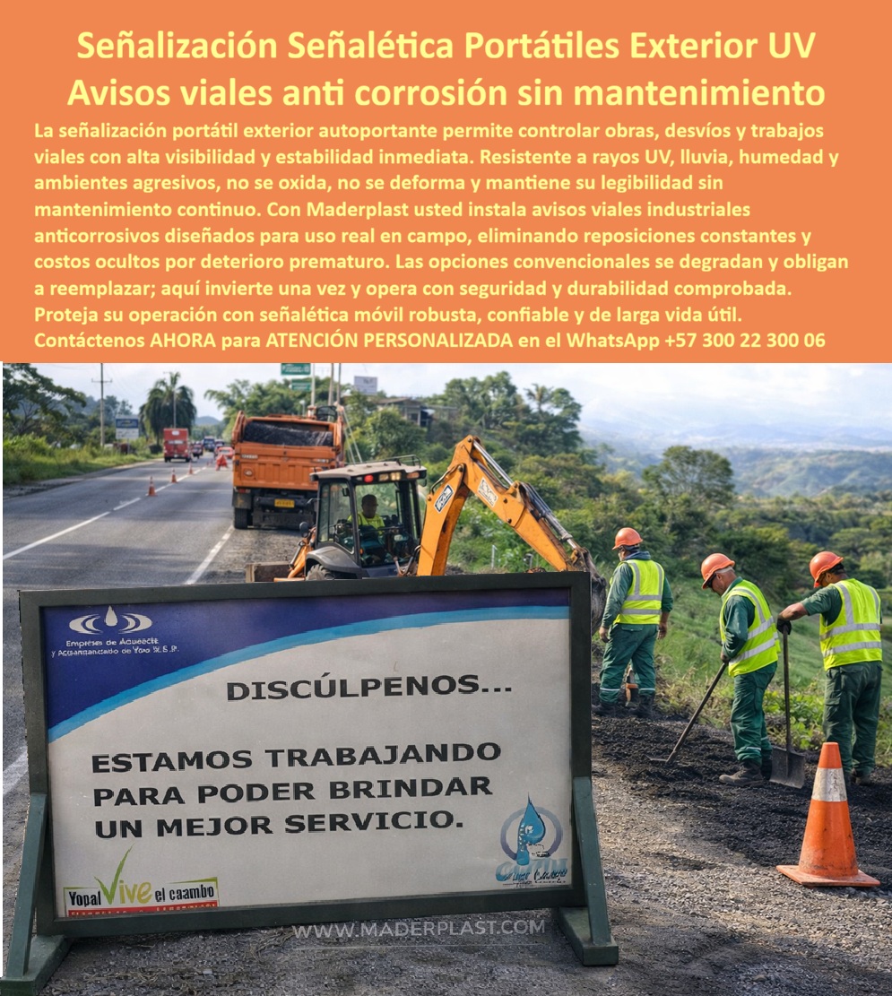 Señales Móviles Para Exterior Señalética Autoportantes Avisos Maderplast Señalización Portátil Exterior Resistente UV Lluvia Avisos Viales Anticorrosión Sin Mantenimiento Señalética Portátil Industrial UV Sin Mantenimiento Señal La Revolución de la Señalética Técnica: Blindando la Infraestructura ante Entornos Hostiles En el complejo mundo de la ingeniería civil y la gestión de activos, la comunicación visual ha dejado de ser un elemento meramente informativo para convertirse en un componente crítico de seguridad y presupuesto. La señalética convencional, fabricada en metales que se oxidan o maderas que sucumben ante hongos y humedad, representa hoy un "costo oculto" inasumible para directores de proyectos y entidades públicas. La propuesta de Maderplast redefine este estándar mediante polímeros sintéticos de ingeniería que garantizan una infraestructura perpetua, capaz de resistir los ambientes más agresivos del planeta sin degradarse ni requerir mantenimiento.  Resiliencia Operativa: Del Control Vial al Skyline Urbano La gestión de obras civiles exige señalización portátil exterior resistente UV y lluvia que mantenga su estabilidad inmediata bajo cualquier condición climática. Mientras los avisos metálicos se degradan y obligan a reemplazos constantes, la señalética autoportante Maderplast ofrece avisos viales industriales anticorrosivos diseñados para un uso real en campo, eliminando la pasividad de los materiales tradicionales que se deforman bajo el sol intenso. Esta misma tecnología de alto desempeño se traslada a las letras volumétricas tridimensionales para fachadas, permitiendo que las marcas dominen el skyline mayor sin depender de estructuras metálicas oxidables que manchan las superficies arquitectónicas.  Seguridad Crítica y Logística Especializada En sectores donde la visibilidad es sinónimo de prevención, como el petrolero y el de transporte de gas, no hay margen para materiales improvisados. Los postes de advertencia para gasoductos resuelven el problema de las señales que se inclinan o desaparecen justo cuando más se necesitan; su diseño autoportante asegura lectura vertical y color de seguridad constante, reduciendo drásticamente los riesgos por excavación accidental.  De igual forma, en operaciones de alta complejidad, las placas industriales visibles desde helicóptero blindan la logística aérea mediante reflectividad grado ingeniería. Estas señales, resistentes a hidrocarburos y abrasión pesada, garantizan una detección satelital perpetua de activos críticos, superando a cualquier alternativa convencional que, incluso siendo regalada, resulta carísima por sus fallas de contraste y constantes reposiciones.  Innovación en el Ocio y Conservación Ambiental Incluso en entornos de recreación y áreas protegidas, la robustez es clave para el ROI. Las señales 3D Dog Station para parques temáticos de mascotas no solo ofrecen un relieve escultórico antivandálico que fomenta fotos virales; su fijación modular minimiza el TCO en un 55% al ser inmunes a la corrosión y el vandalismo. Por su parte, el aviso submarino inoxidable representa el mayor desafío de ingeniería química, permaneciendo sumergido permanentemente en fondos de piscinas sin oxidarse ni perder nitidez frente al cloro y la salinidad.  En reservas naturales, donde la humedad selvática destruye la señalética tradicional, los letreros informativos para parques de Maderplast aseguran legibilidad perpetua mediante polímeros macizos imborrables que jamás se pudren. Como bien certifican los expertos del sector, migrar a estas soluciones es blindar la inversión con un material que durará tanto como la obra misma, superando cualquier alternativa que hoy resulta inviable por sus fallas constantes.  TESTIMONIO: CERTIFICACIÓN DE EFICIENCIA OPERATIVA - ING. FABIÁN RUIZ  "En nuestra obra vial, la señalización metálica convencional se inclinaba y perdía color en menos de tres meses, obligando a procesos costosos. Decidimos implementar los Avisos Portátiles Maderplast y el cambio fue inmediato: su estabilidad autoportante y resistencia total al clima nos han permitido operar con seguridad total sin intervenir el punto señalizado ni una sola vez. Maderplast no solo vende un aviso, vende la tranquilidad de una obra bien señalizada con durabilidad real comprobada en campo".  Cierre Técnico y Convicción de Compra La superioridad técnica de Maderplast convierte cada proyecto en un caso de éxito financiero y operativo. Al eliminar el mantenimiento y las reposiciones, garantizamos el costo total de propiedad más bajo del mercado. Elija la opción segura que supera los requisitos de ingeniería y genera orgullo por la obra bien hecha.  ¿Desea que proyectemos los planos técnicos para su señalización autoportante de obra o prefiere una cotización para letras gigantes de fachada corporativa?
